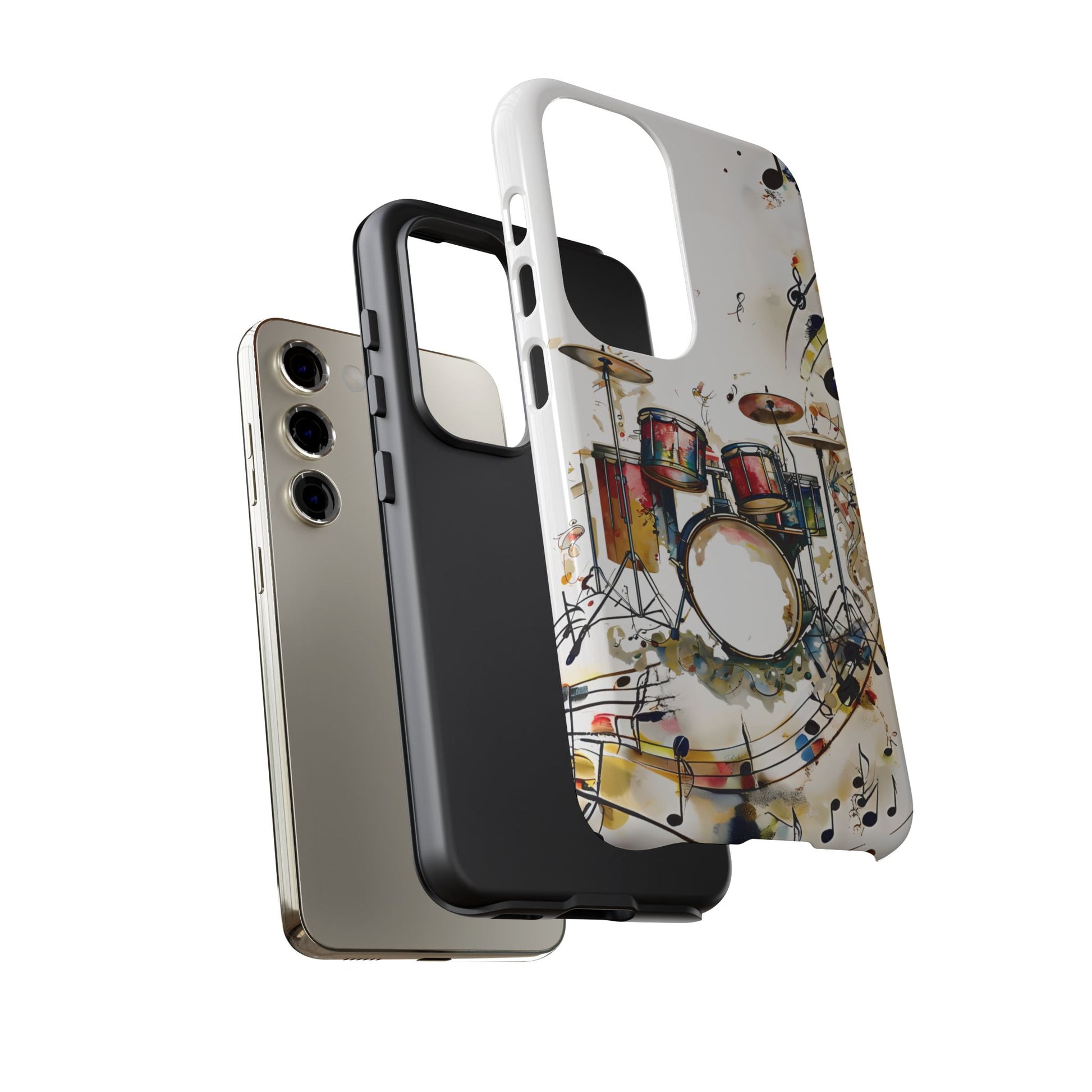 Beatline Abstract Drums and Music Notes Tough Case for Samsung Galaxy S23 - Shockproof Phone Cover