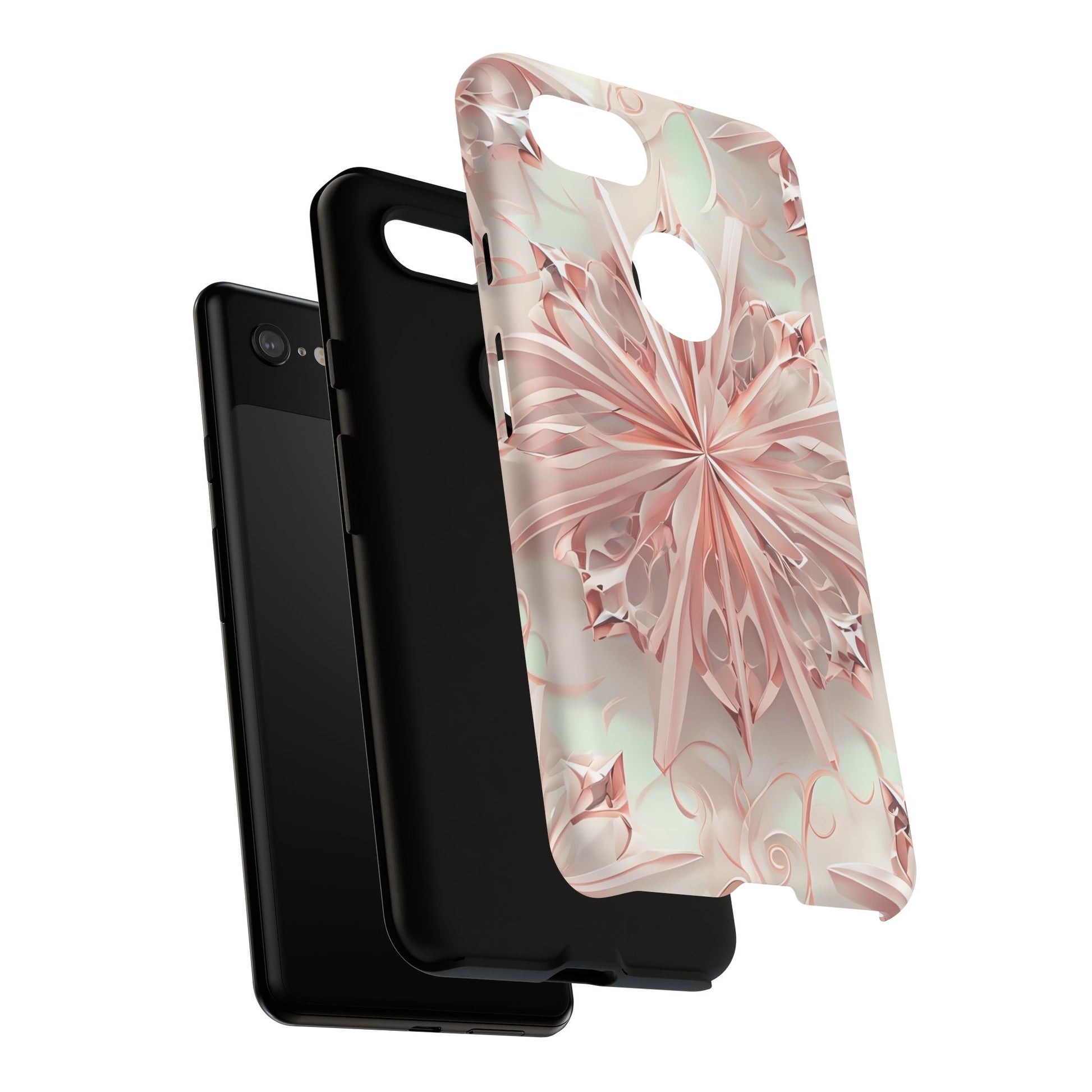 Blush Frost from our Kaleidoscope Collection - Google Pixel 3XL tough case - Soft Pink Geometric Floral Design
