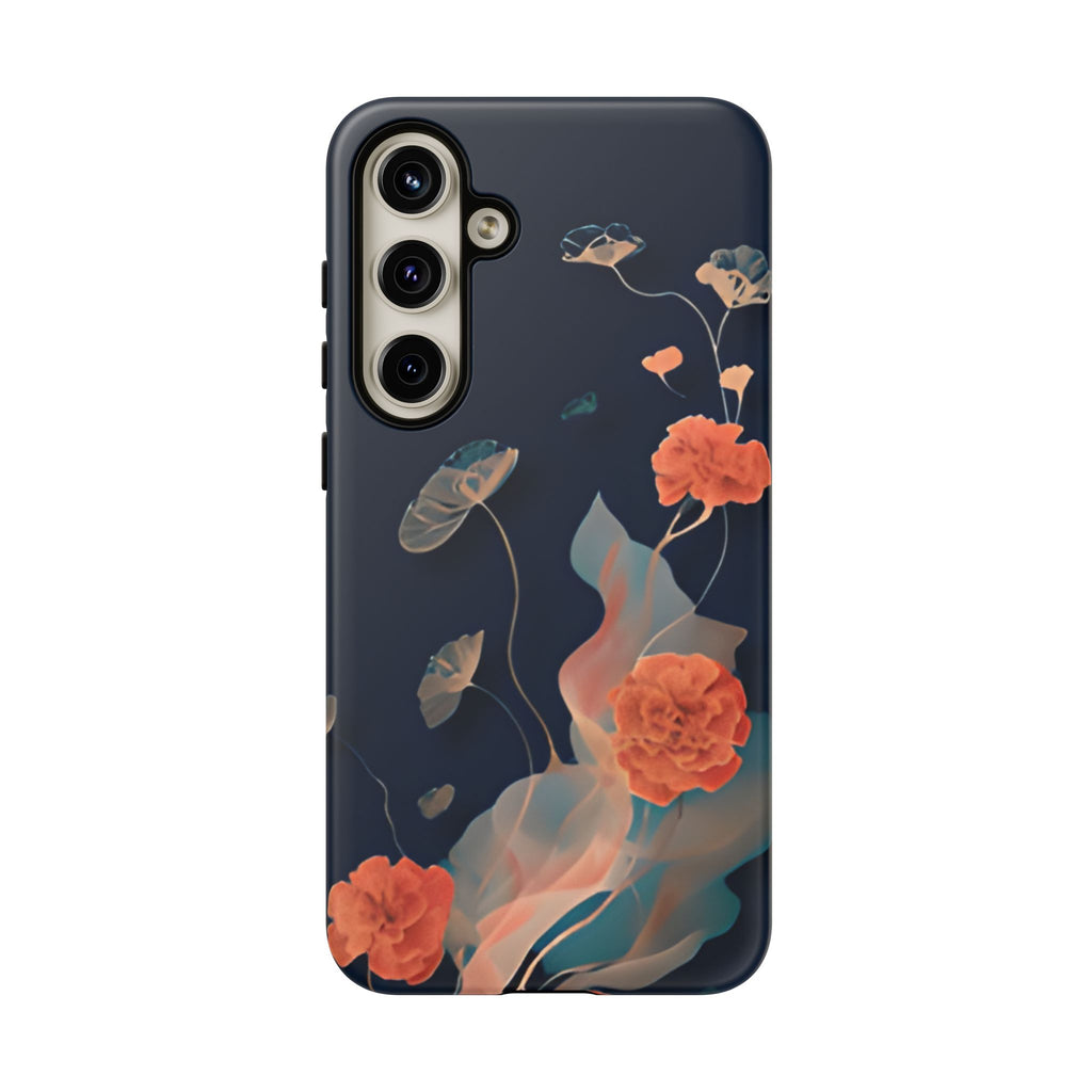 Lotus Reverie - Elegant Artistic Floral Samsung Galaxy S24 Plus Tough Phone Case - Painterly Lotus Blossom Design