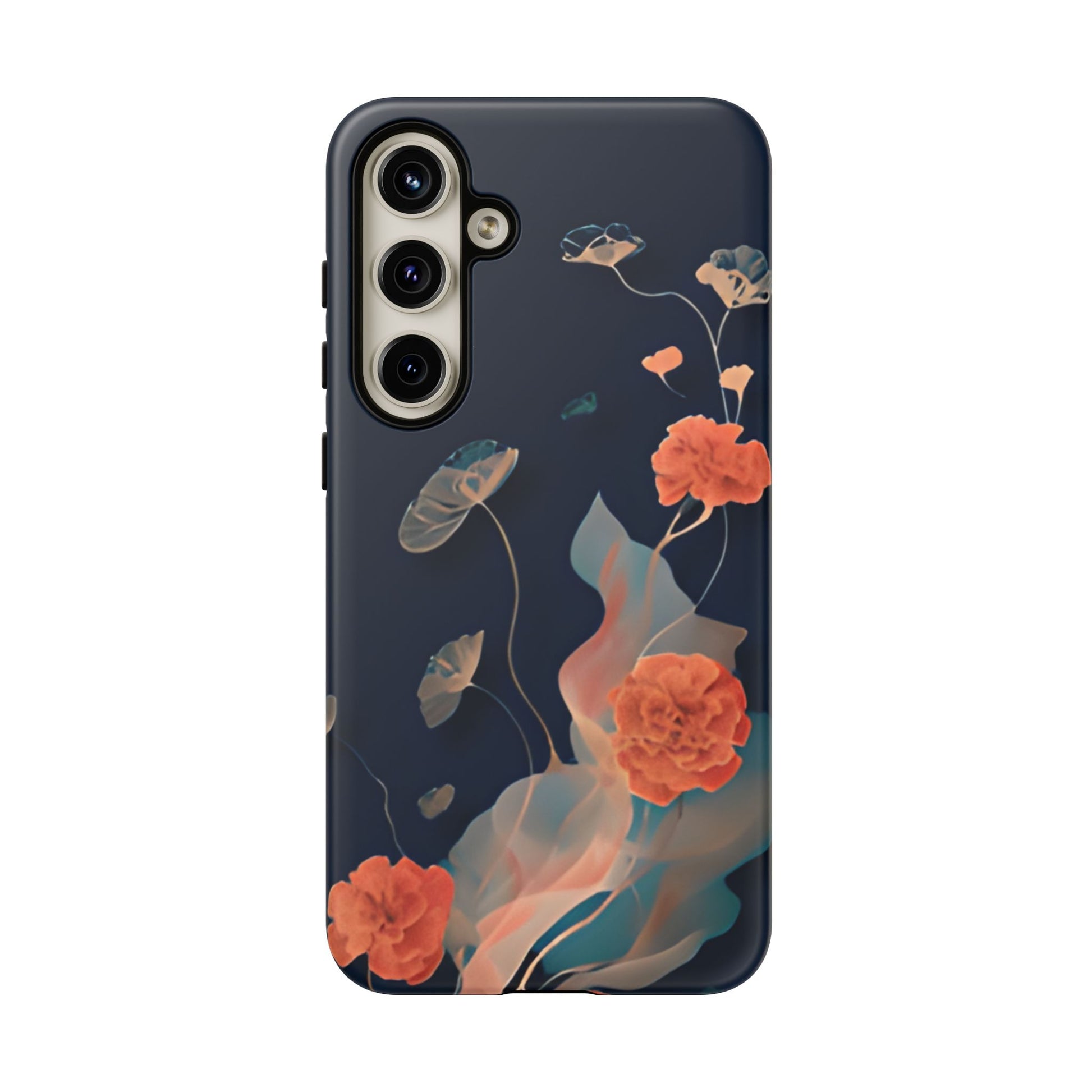 Lotus Reverie - Elegant Artistic Floral Samsung Galaxy S24 Plus Tough Phone Case - Painterly Lotus Blossom Design