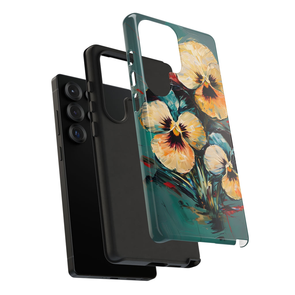 Golden Pansy Cascade Case for Samsung Galaxy S25 Ultra - Premium Shockproof Designer Phone Cover