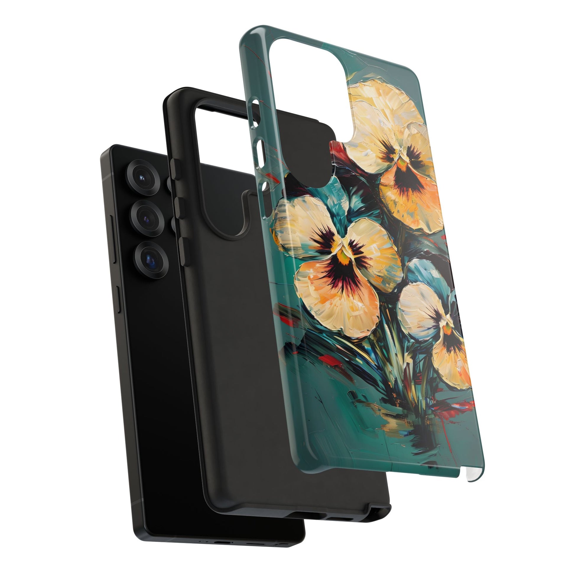 Golden Pansy Cascade Case for Samsung Galaxy S25 Ultra - Premium Shockproof Designer Phone Cover