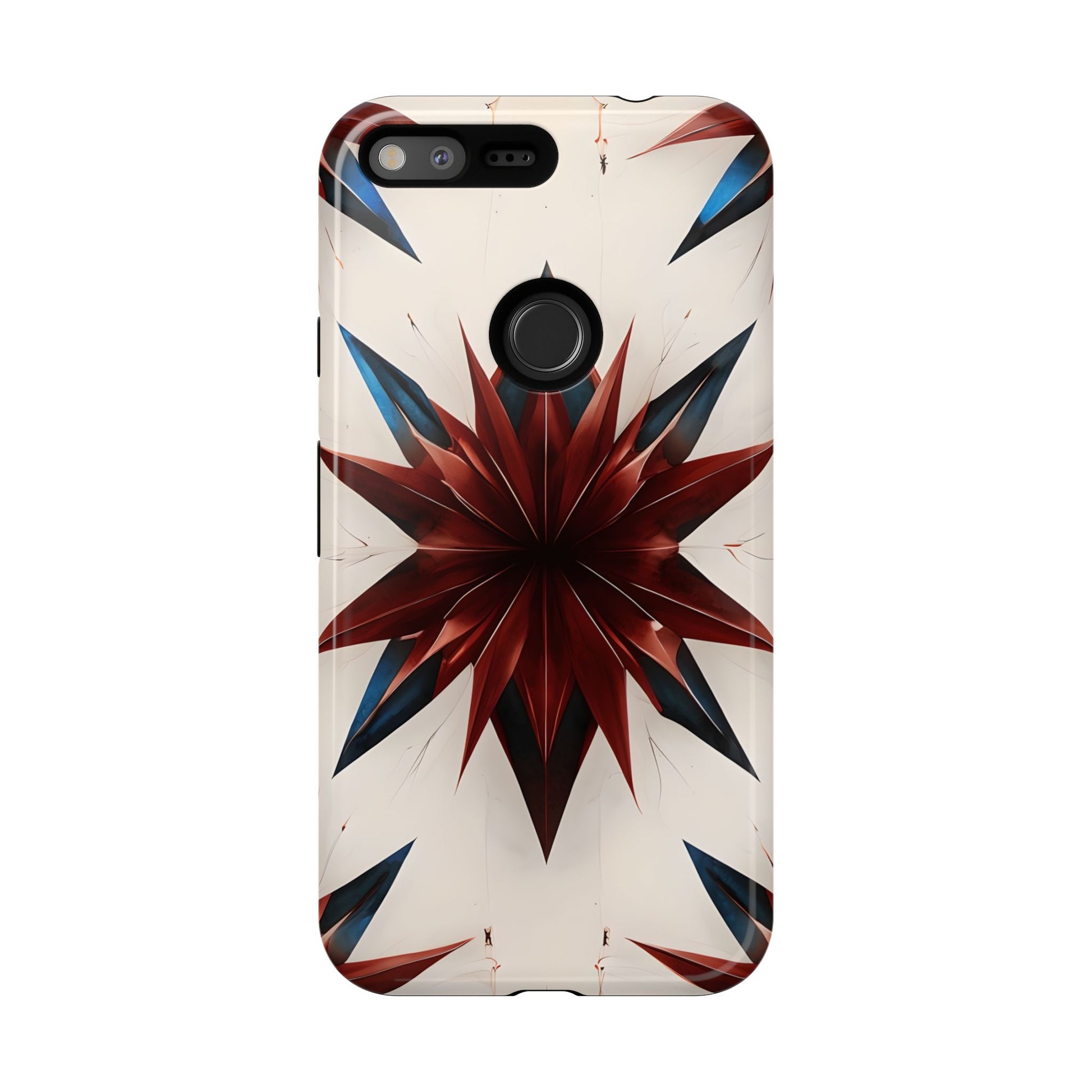 Garnet Starburst - Kaleidoscope Collection Gemstone Floral - Google Pixel XL Tough Phone Case - Floral Burst Design