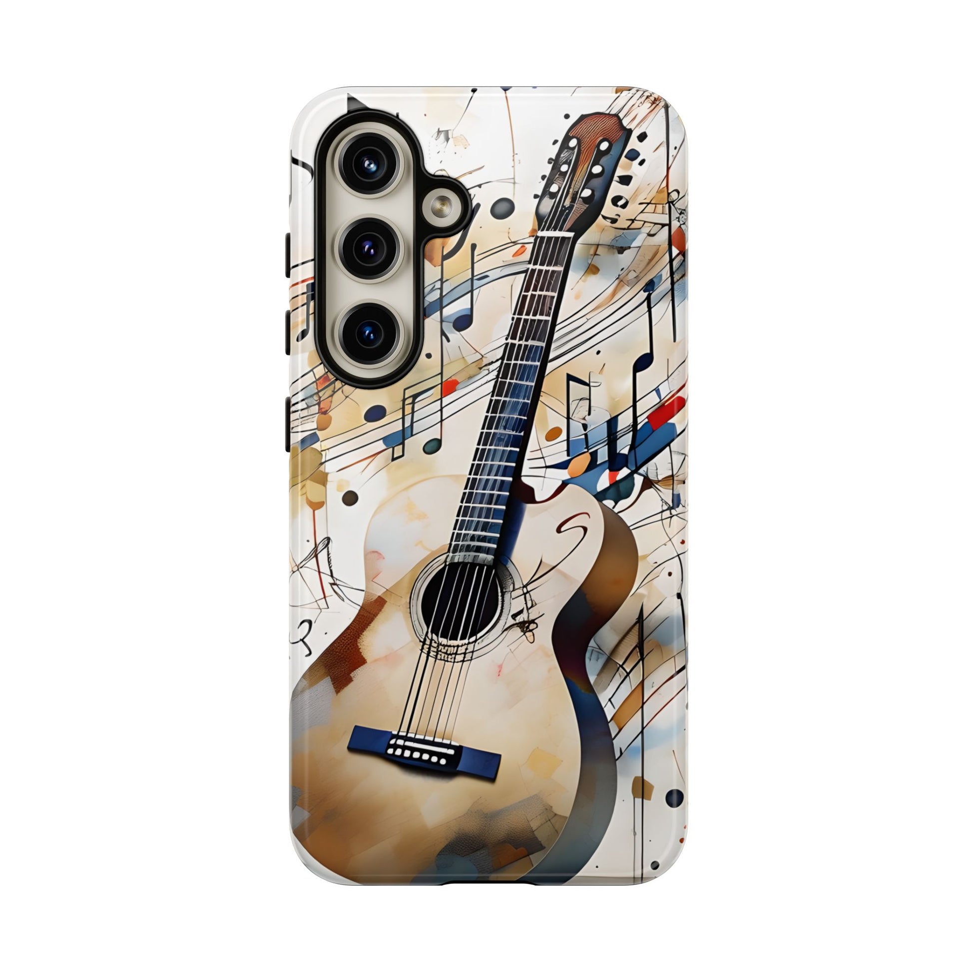 Strum and Flow Acoustic Guitar Art Tough Case for Samsung Galaxy S24 - Shockproof Phone Cover
