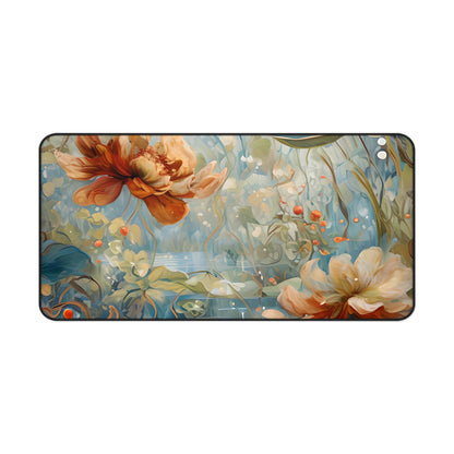 Waterlily Dreamscape Designer Desk Mat - Premium Office Desk Pad, 3 Sizes Available, Artistic Workspace Protection