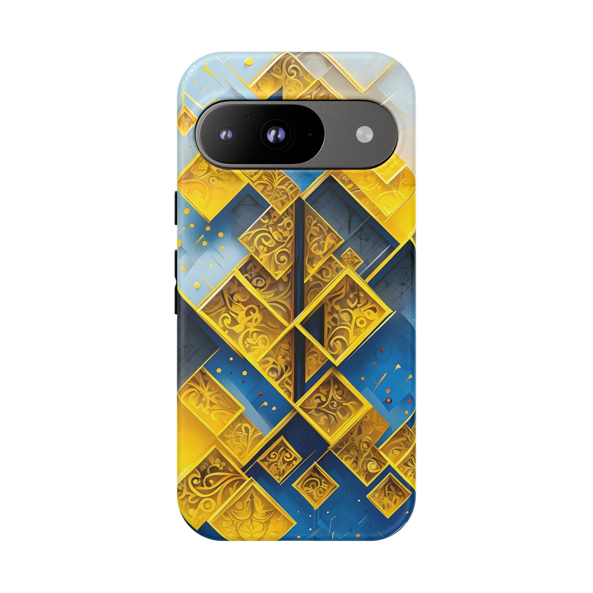 Golden Ascent Luxe Geometric Google Pixel 9 Tough Case - Elegant Abstract Gold Design