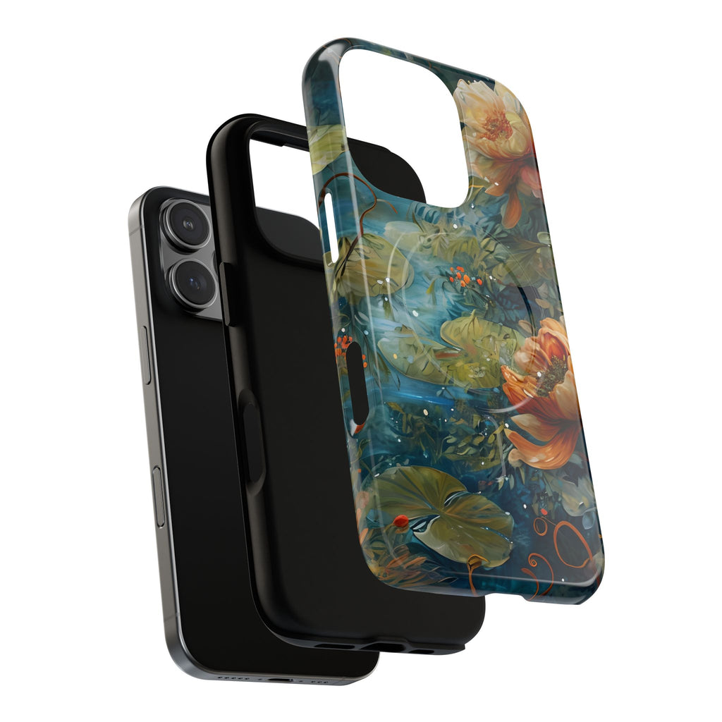 Waterlily Nocturne iPhone 16 Pro Case - Artistic Tough Cover - MagSafe Compatible - Premium Drop Protection