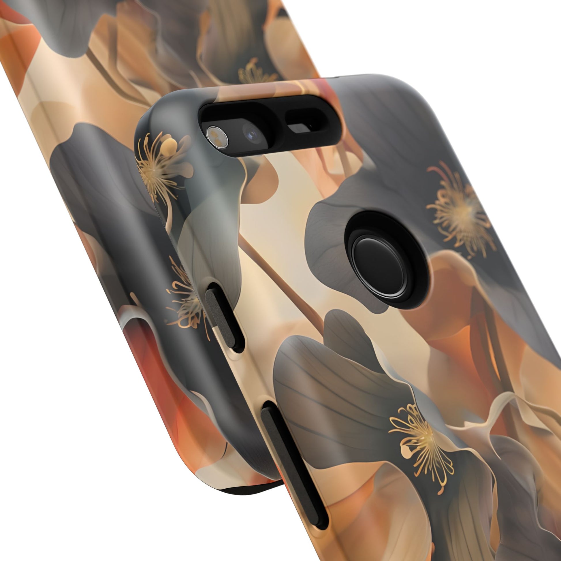 Autumn Ember - Moody Floral Art Google Pixel Tough Phone Case - Warm Earthy Botanical Design