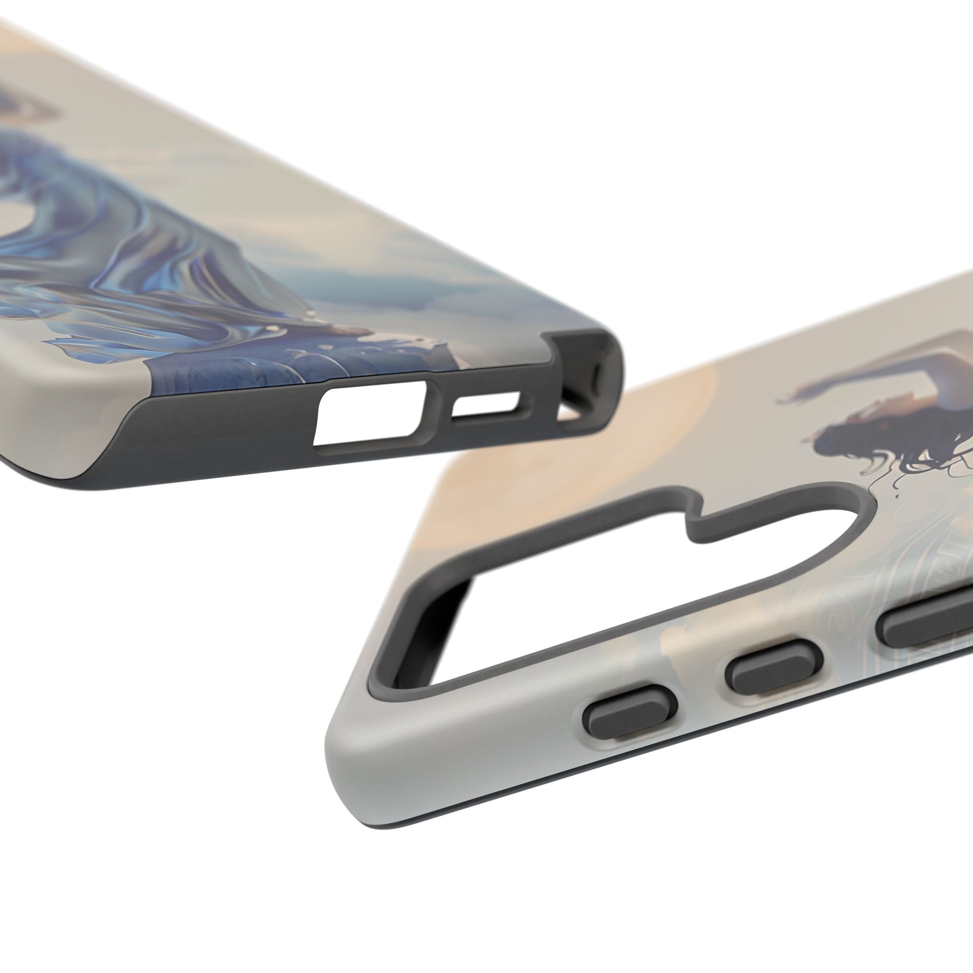 Moonlit Ascend - Ethereal Celestial Art Samsung Galaxy S25 Ultra Tough Phone Case - Dreamy Night Sky & Floating Woman Design