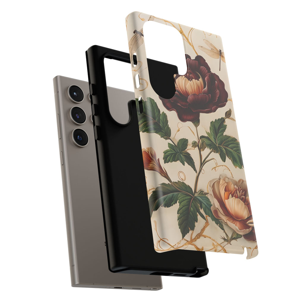 Vintage Burgundy Rose - Elegant Floral Samsung Galaxy S24 Ultra Phone Case - Classic Painterly Rose Design
