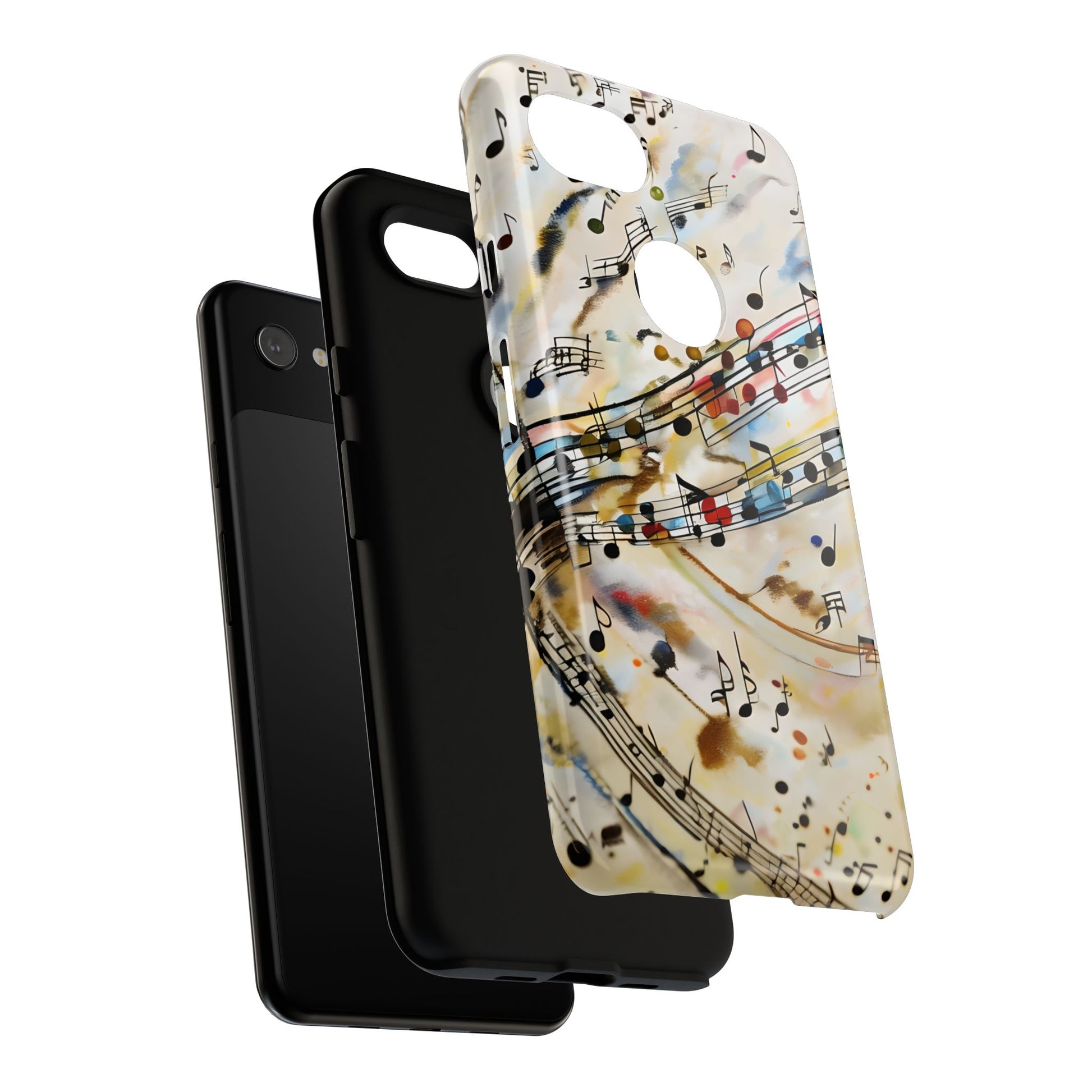 Melodic Flow Abstract Music Notes Tough Case for Google Pixel 3a XL - Shockproof Phone Cover