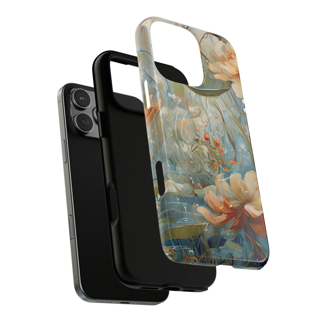 Waterlily Dreamscape - Artistic Floral iPhone 16 Pro Max MagSafe Phone Case -Waterlily & Lotus Design