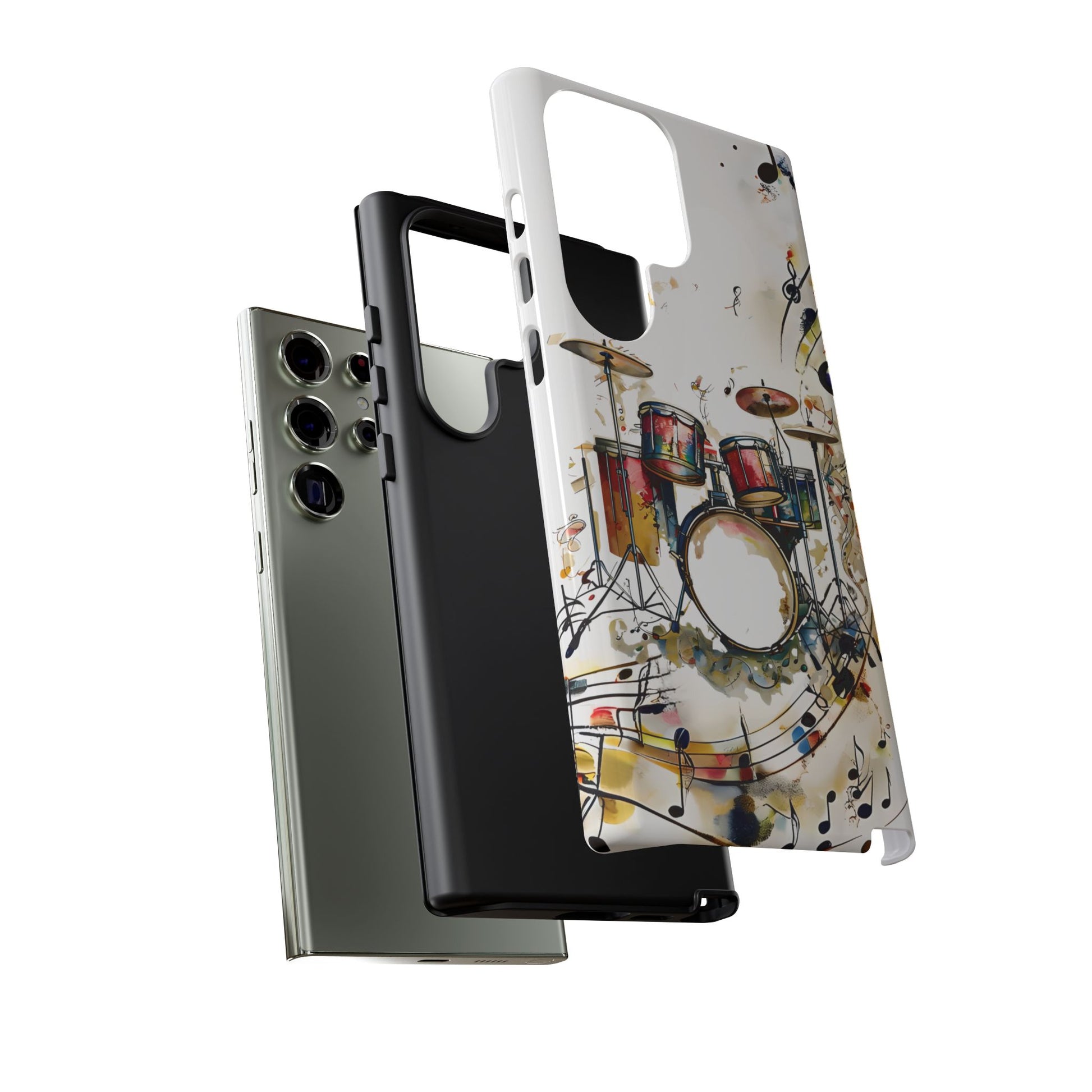 Beatline Abstract Drums and Music Notes Tough Case for Samsung Galaxy S23 Ultra - Shockproof Phone Cover