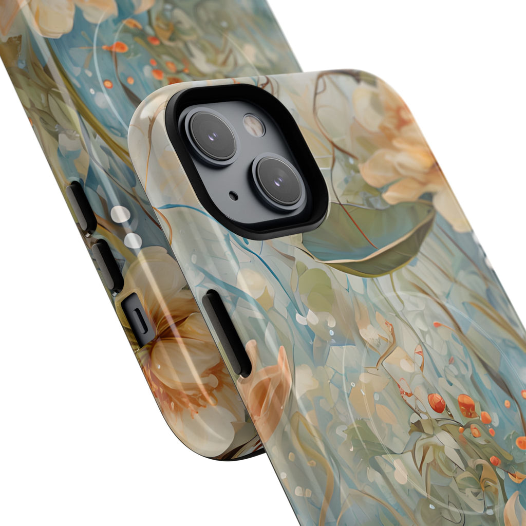 Waterlily Dreamscape - Artistic Floral iPhone 14 Plus MagSafe Phone Case -Waterlily & Lotus Design