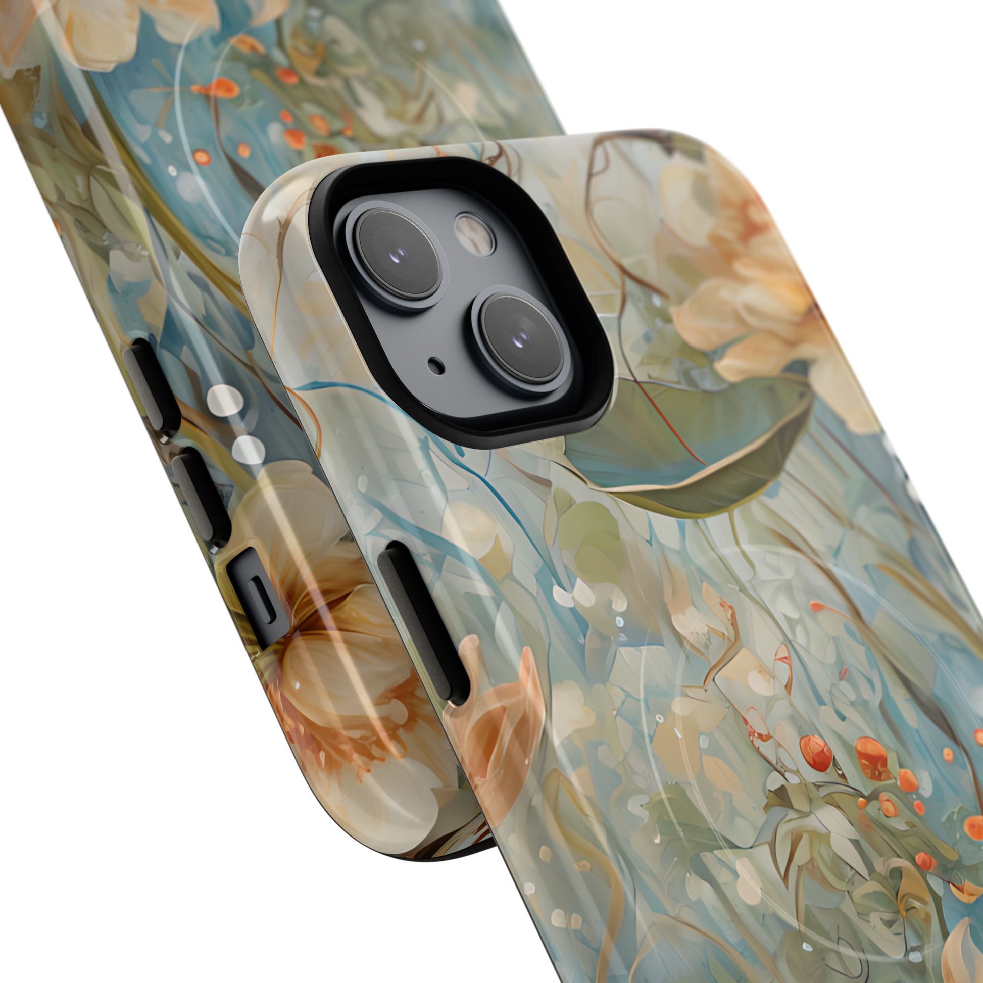 Waterlily Dreamscape - Artistic Floral iPhone 14 Plus MagSafe Phone Case -Waterlily & Lotus Design