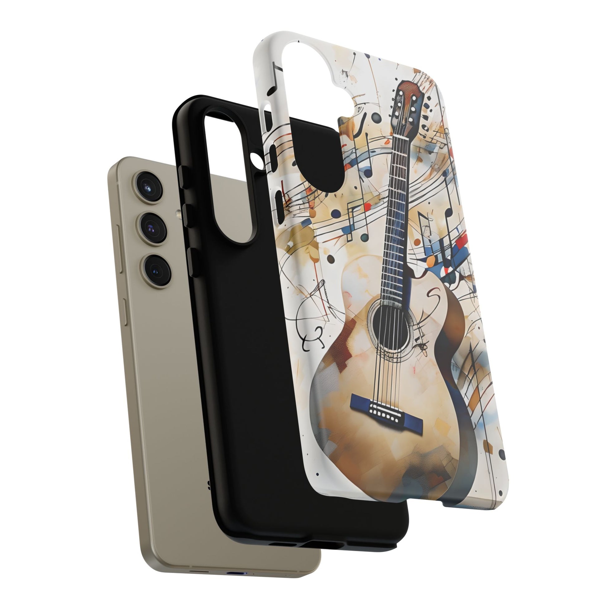 Strum and Flow Acoustic Guitar Art Tough Case for Samsung Galaxy S24 Plus - Shockproof Phone Cover