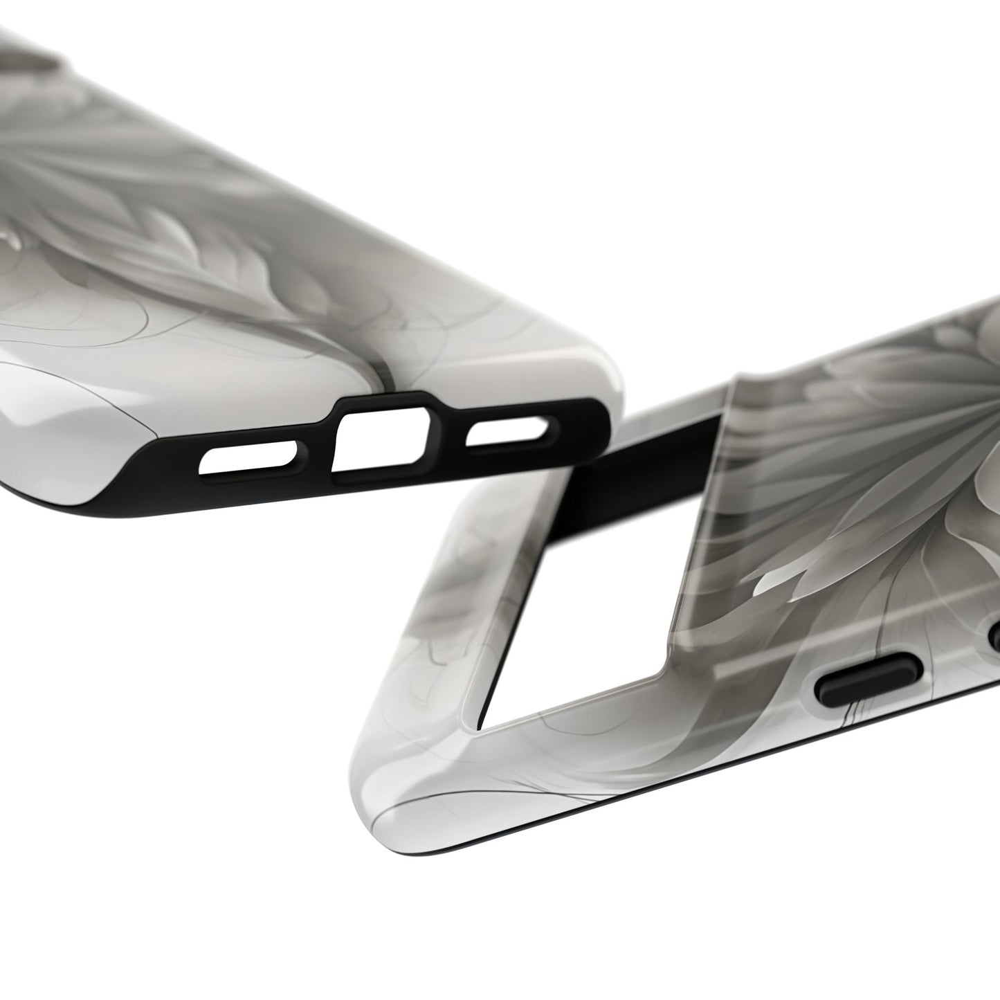 Silver Lotus - Elegant Monochrome Floral Google Pixel Tough Phone Case - Modern Lotus Design