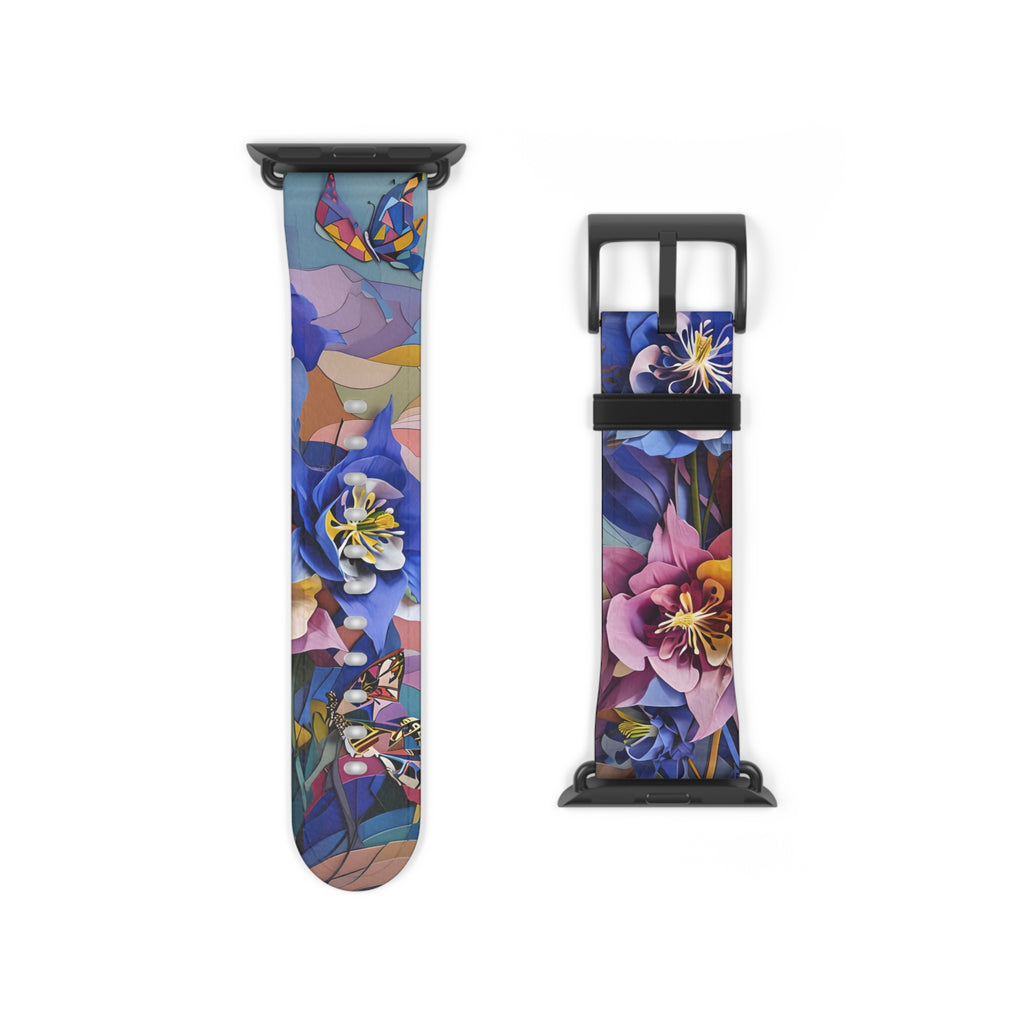 Blue Columbine Carnivale Apple Watch Band Strap - Colorful, Whimsical design