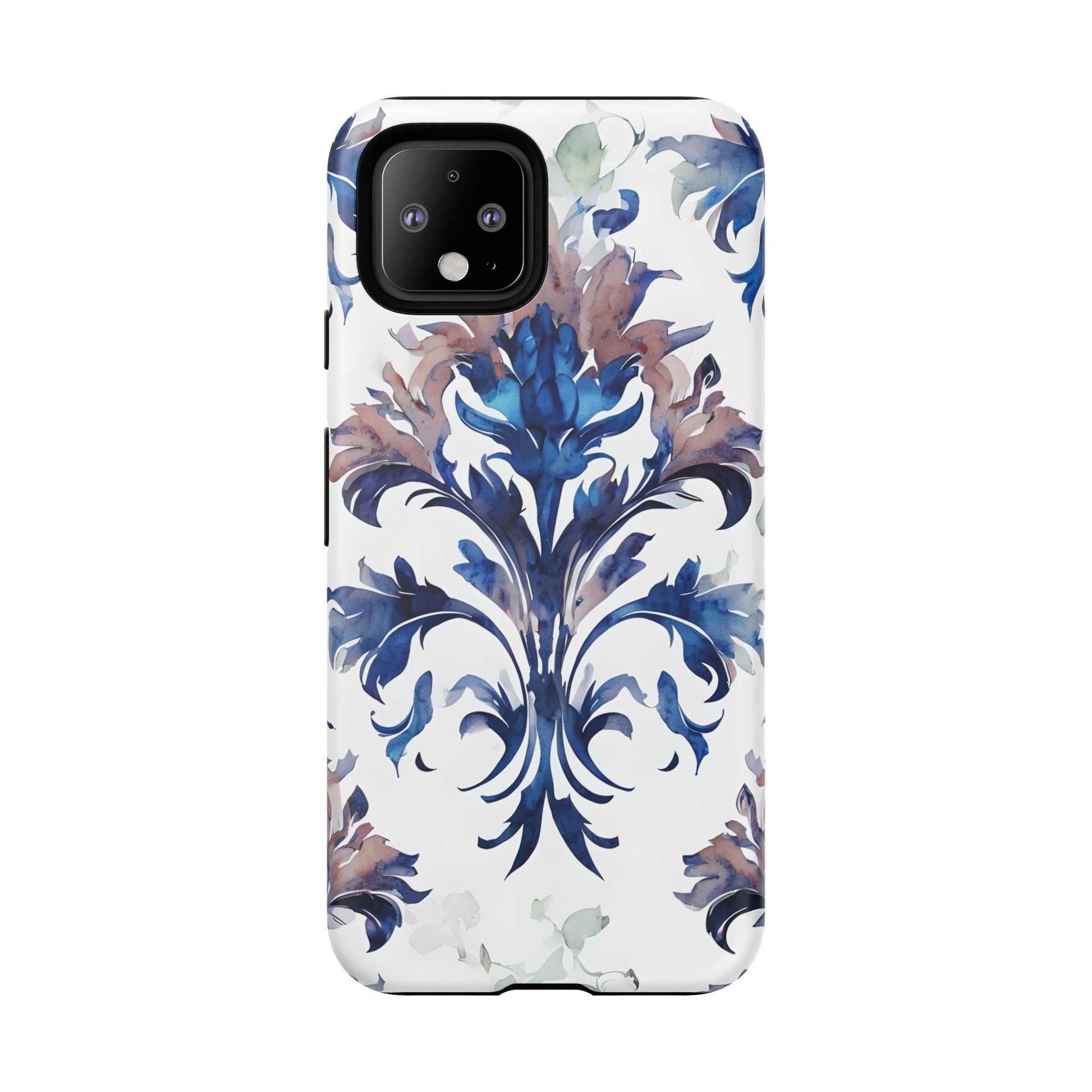 Delft Reverie - Elegant Blue & White Google Pixel 4 Tough Phone Case - Dutch Delftware-Inspired Floral Design