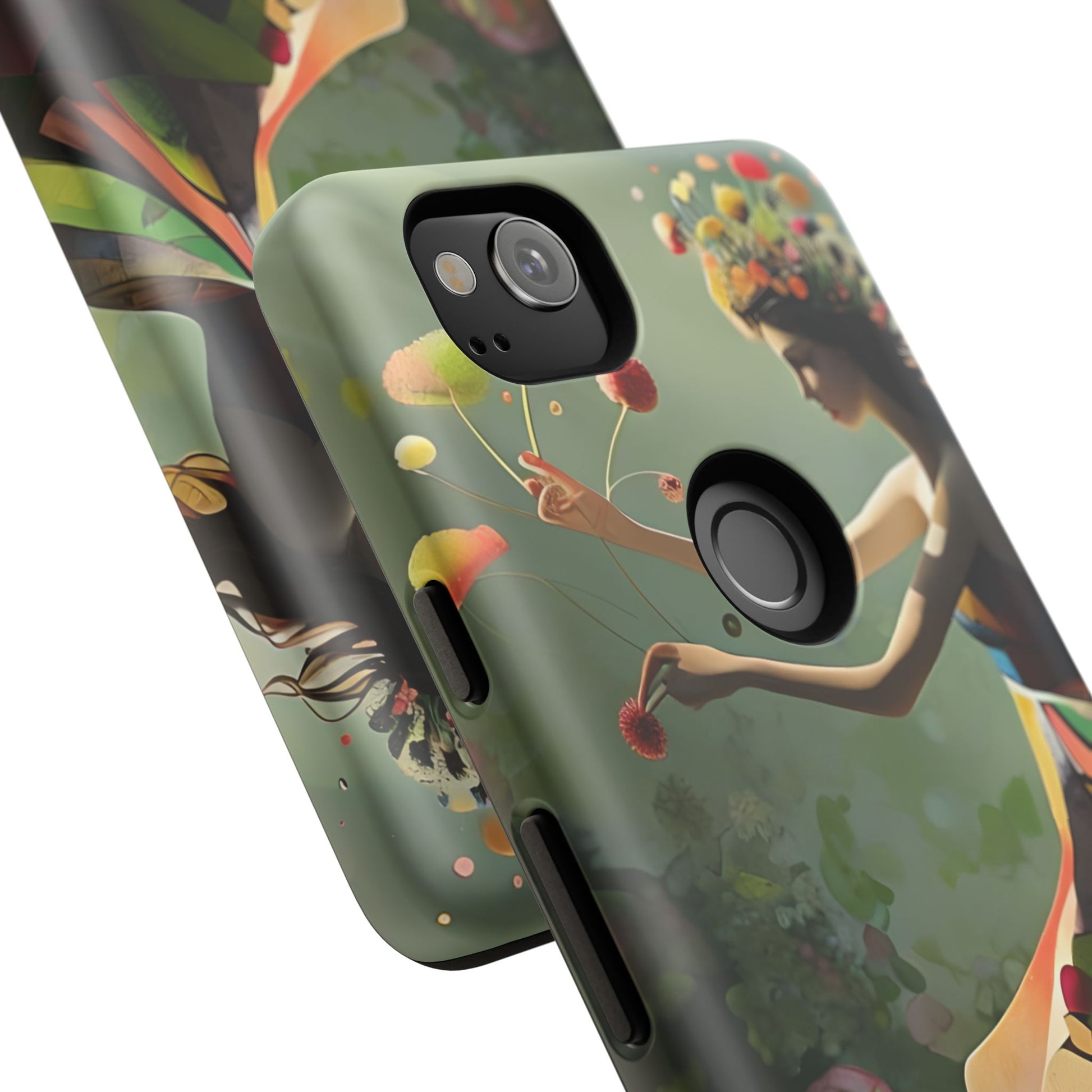 Dancing Wildflower Muse Google Pixel 2 Tough Case - Artistic Floral Fantasy Cover - Whimsical Nature-Inspired Protective Accessory