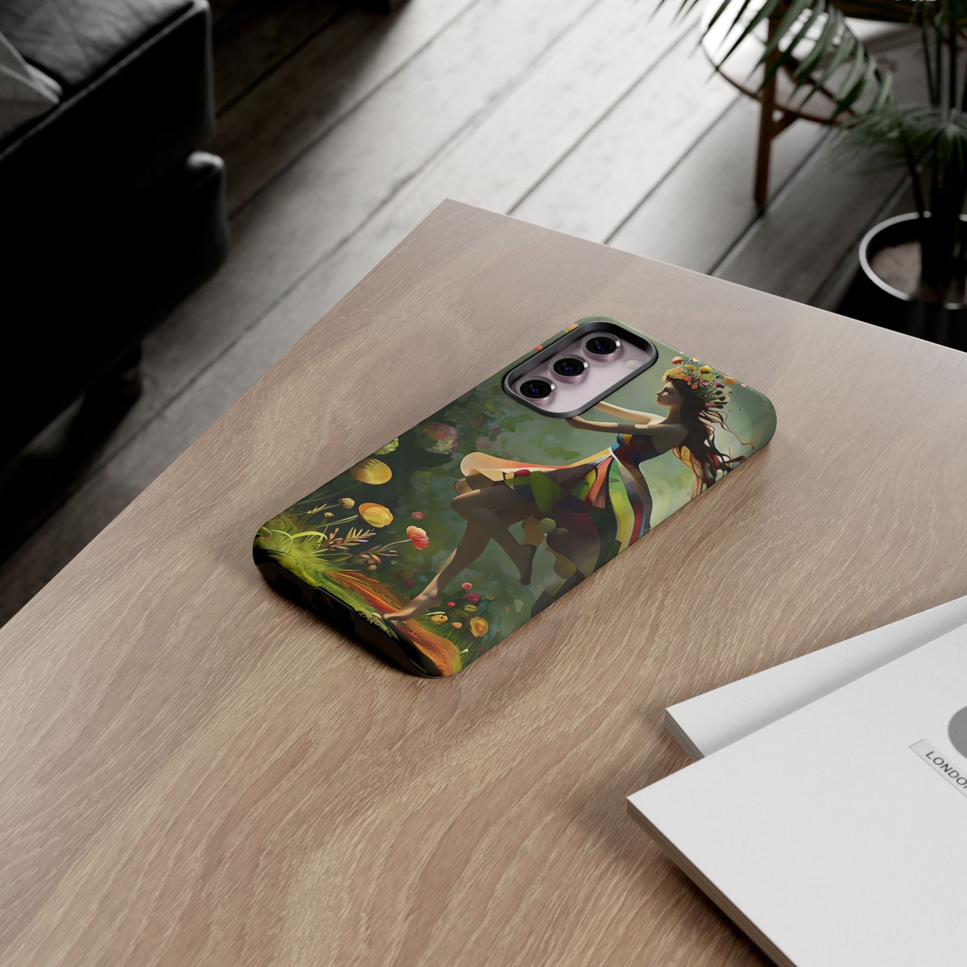 Dancing Wildflower Muse Samsung Galaxy S23 Plus Tough Case - Artistic Floral Fantasy Cover - Whimsical Nature-Inspired Protective Accessory