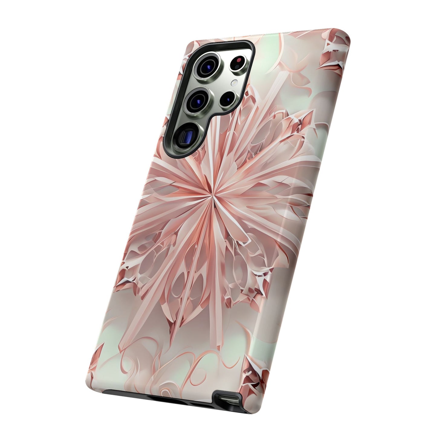 Blush Frost from our Kaleidoscope Collection - Samsung Galaxy tough case - Soft Pink Geometric Floral Design