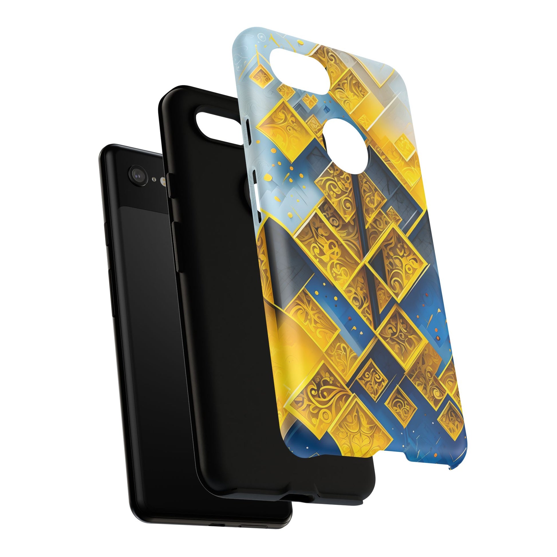 Golden Ascent Luxe Geometric Google Pixel 3XL Tough Case - Elegant Abstract Gold Design
