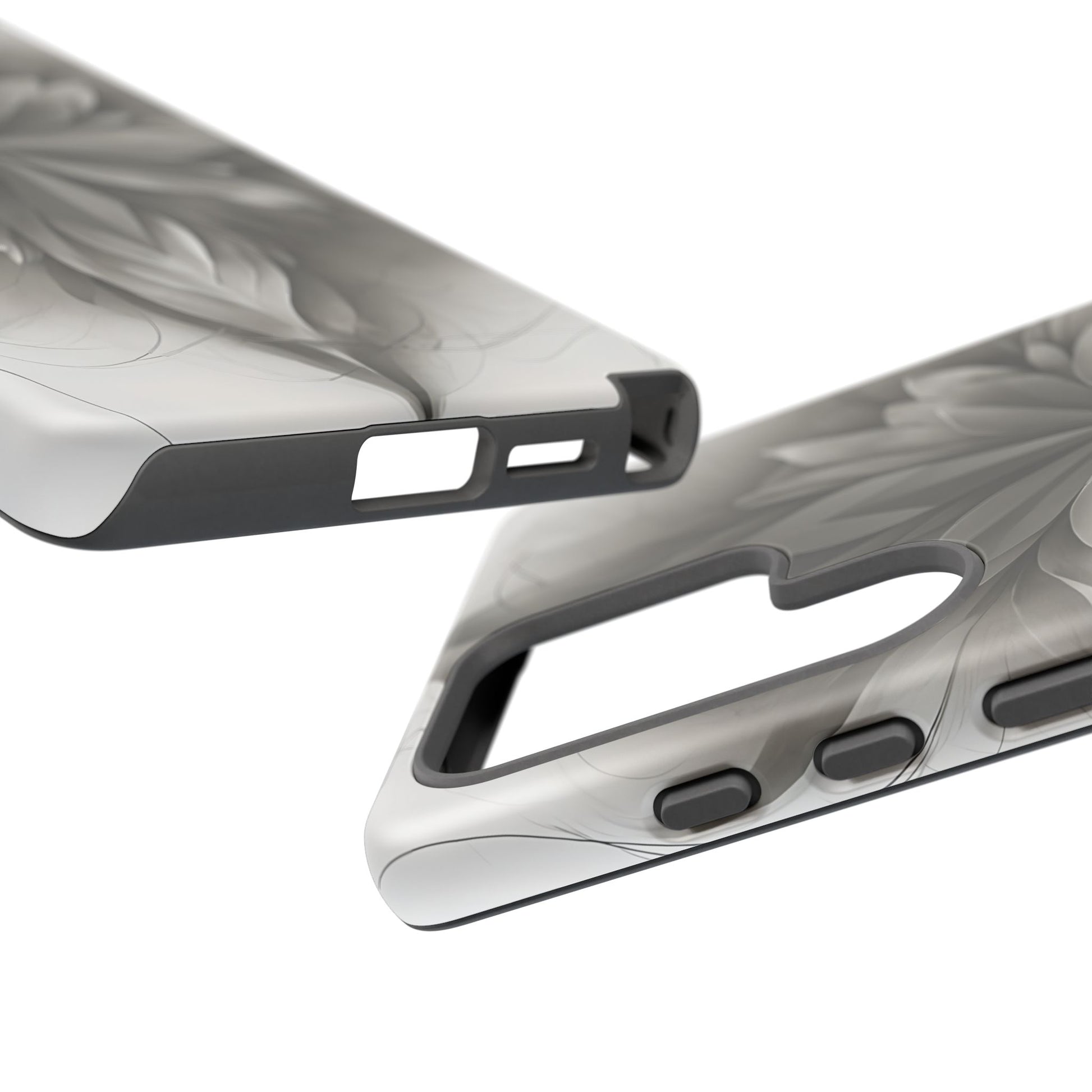 Silver Lotus - Elegant Monochrome Floral Samsung Galaxy S25 Ultra Tough Phone Case - Modern Lotus Design