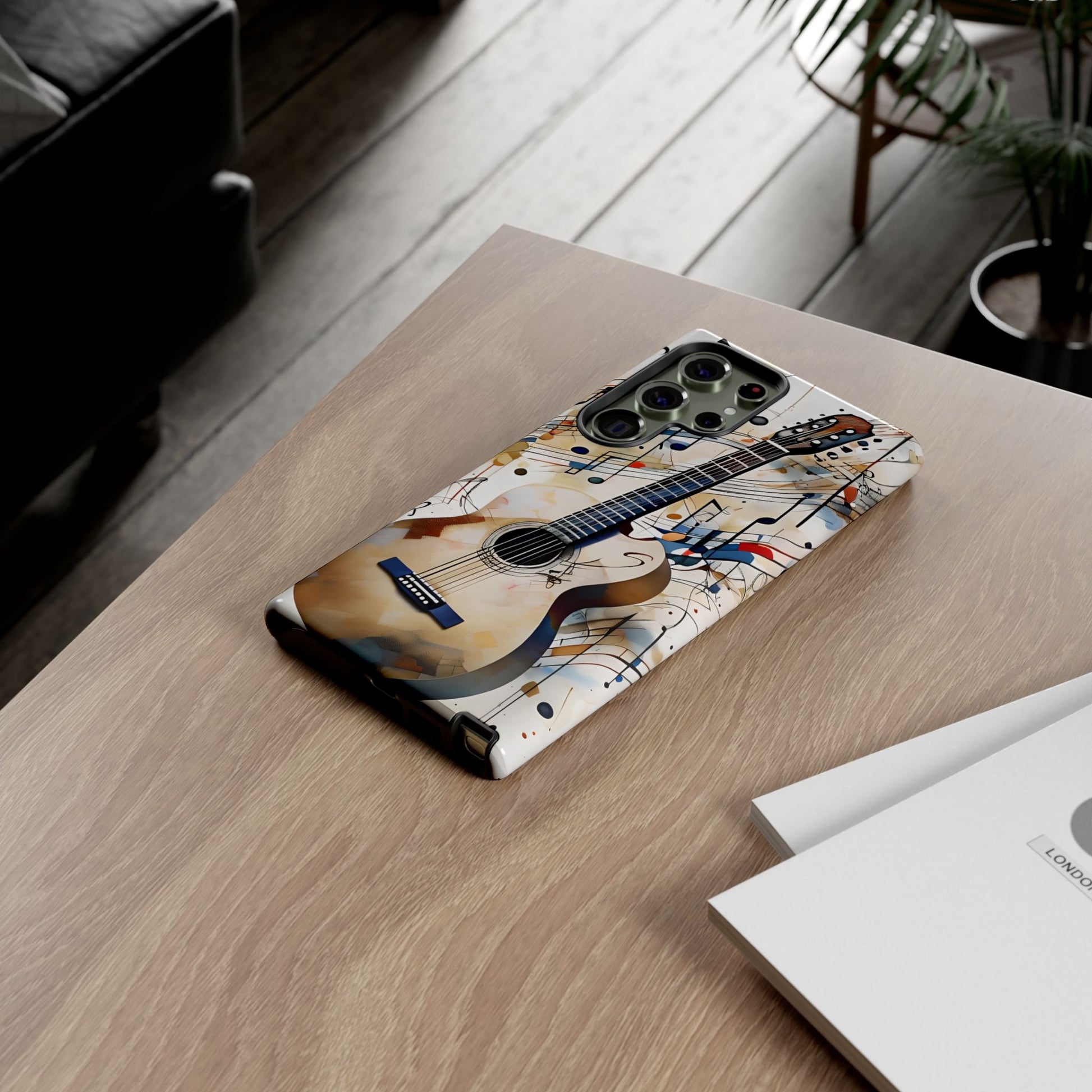 Strum and Flow Acoustic Guitar Art Tough Case for Samsung Galaxy S23 Ultra - Shockproof Phone Cover