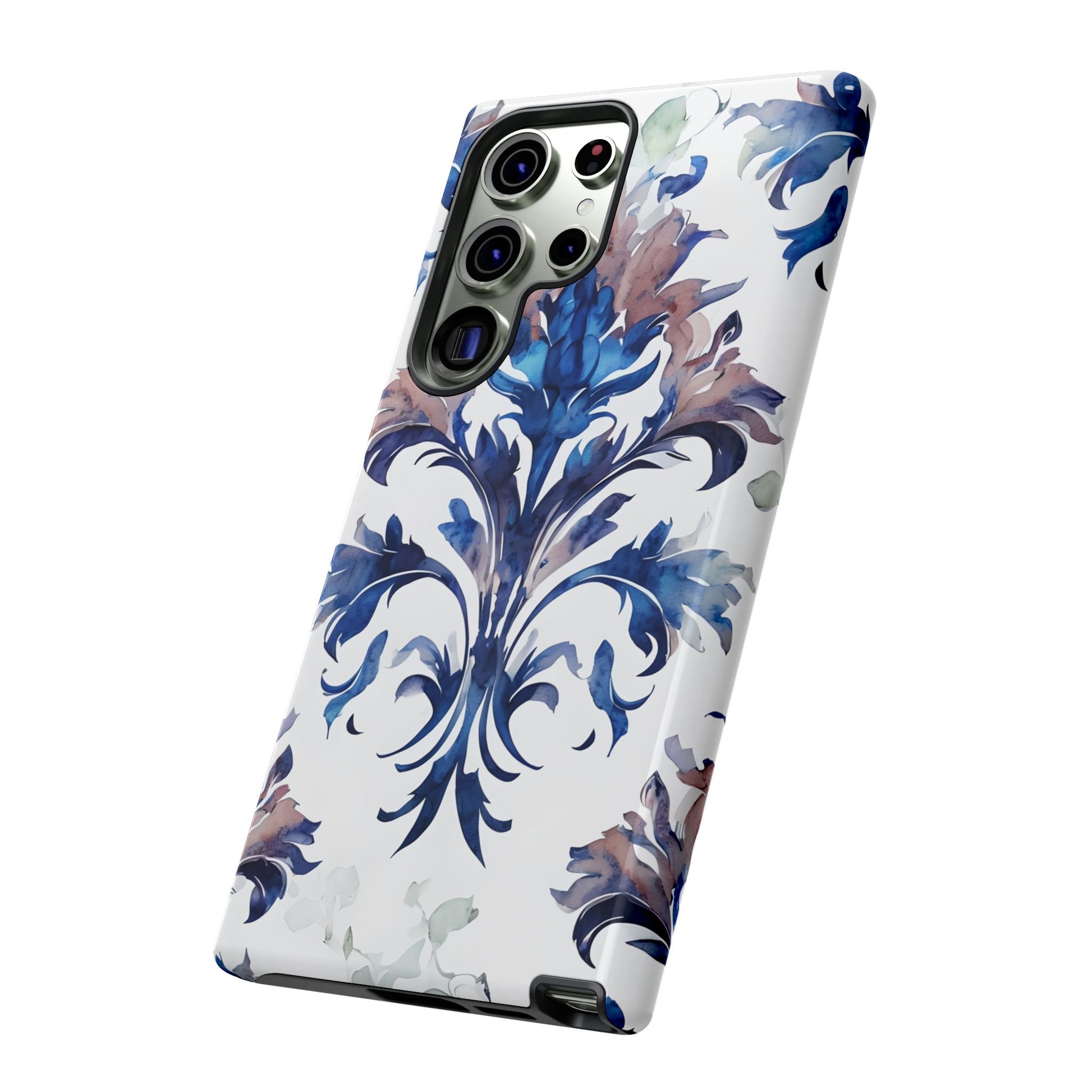 Delft Reverie - Elegant Blue & White Samsung S23 Ultra Tough Phone Case - Dutch Delftware-Inspired Floral Design