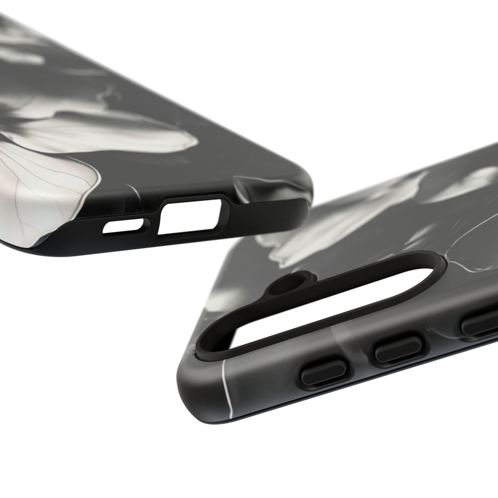 Monochrome Magnolia - Elegant Black & White Floral Samsung Galaxy S24 Tough Phone Case - Artistic Magnolia Design