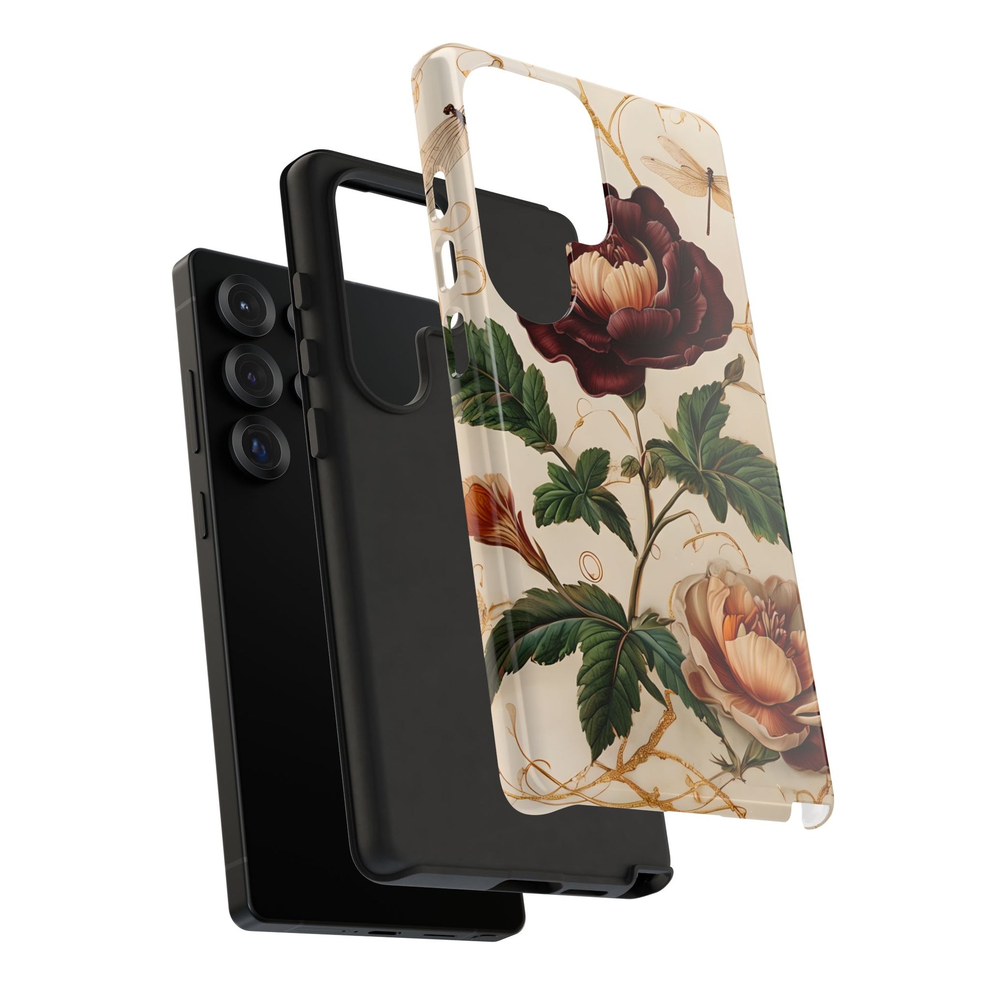 Vintage Burgundy Rose - Elegant Floral Samsung Galaxy S25 Ultra Phone Case - Classic Painterly Rose Design