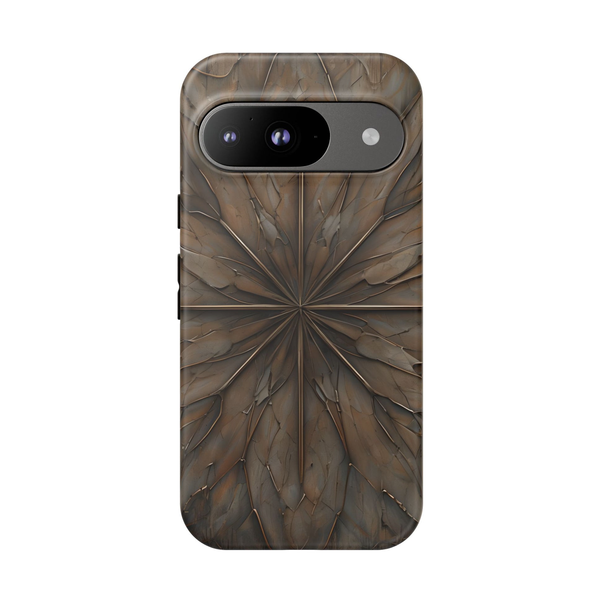 Earthstone Mandala - Kaleidoscope Collection Artistic Taupe Burst - Google Pixel 9 Tough Phone Case