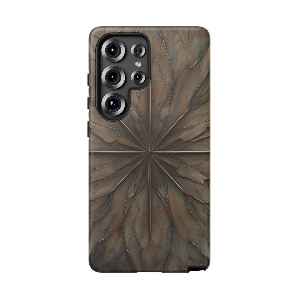 Earthstone Mandala - Kaleidoscope Collection Artistic Taupe Burst - Samsung Galaxy S25 Ultra Tough Phone Case
