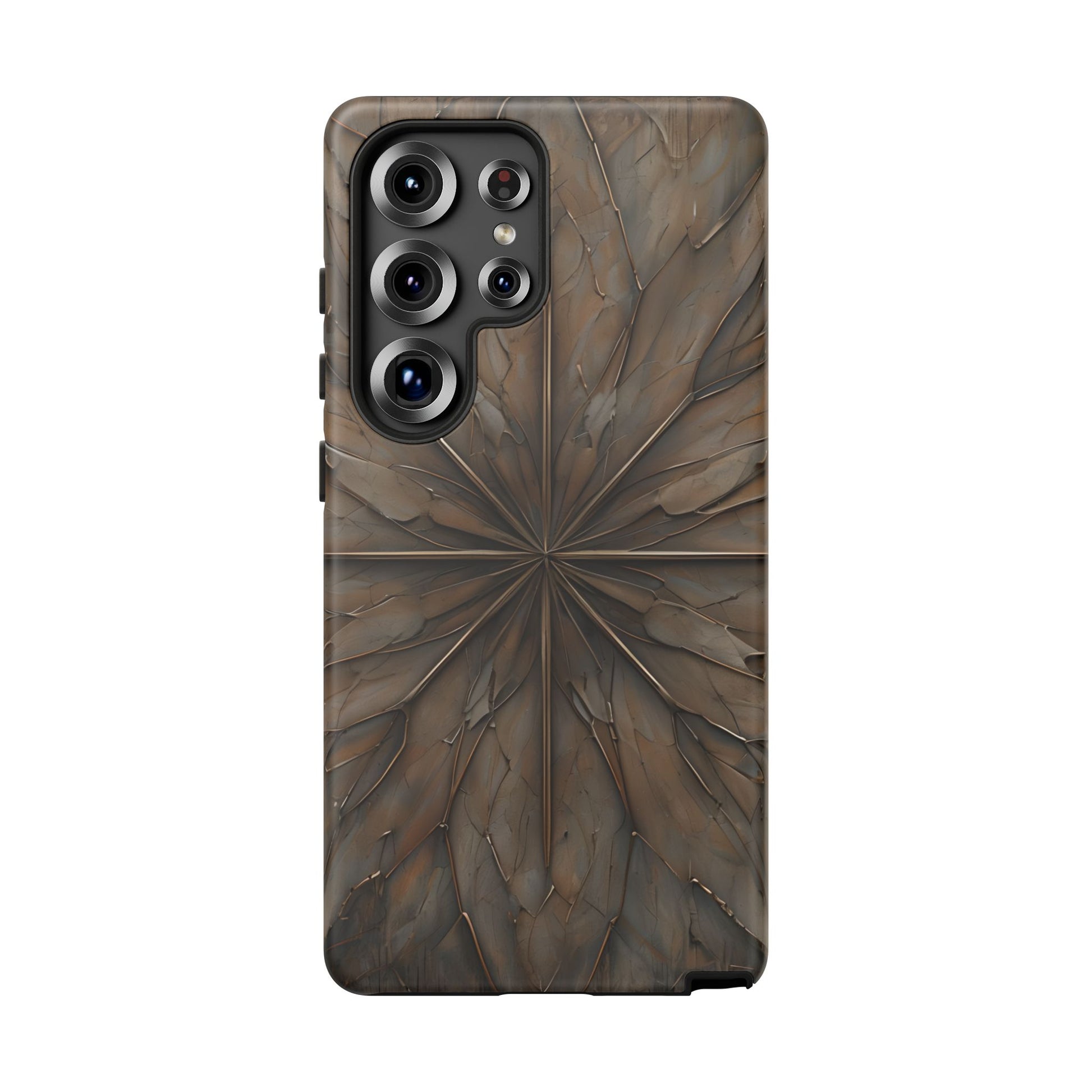 Earthstone Mandala - Kaleidoscope Collection Artistic Taupe Burst - Samsung Galaxy S25 Ultra Tough Phone Case