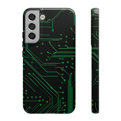 Green Circuit Grid Samsung Case