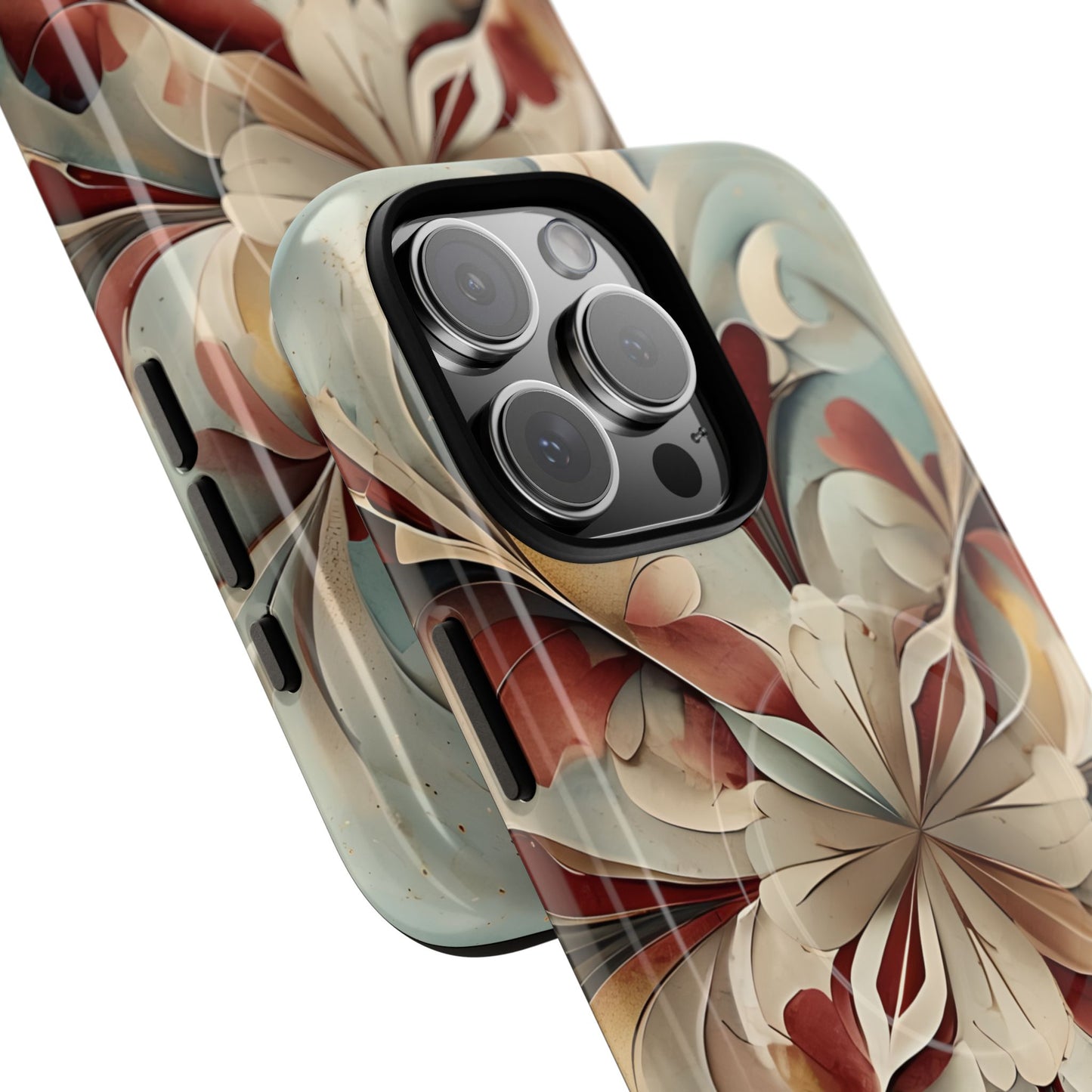 Vintage Baroque Blossom - Ornate Floral Art iPhone MagSafe Phone Case - Elegant Baroque-Inspired Design