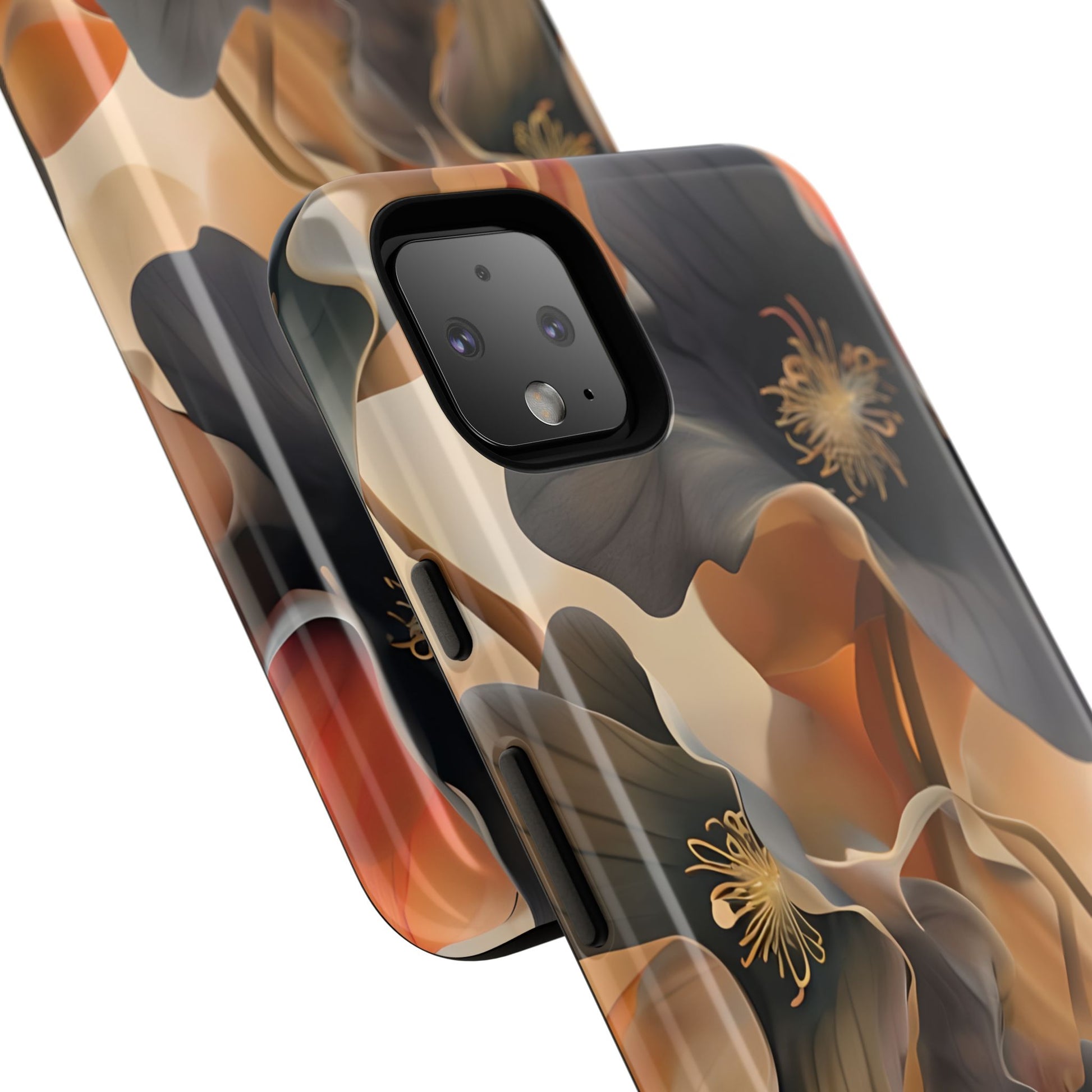 Autumn Ember - Moody Floral Art Google Pixel 4 XL Tough Phone Case - Warm Earthy Botanical Design