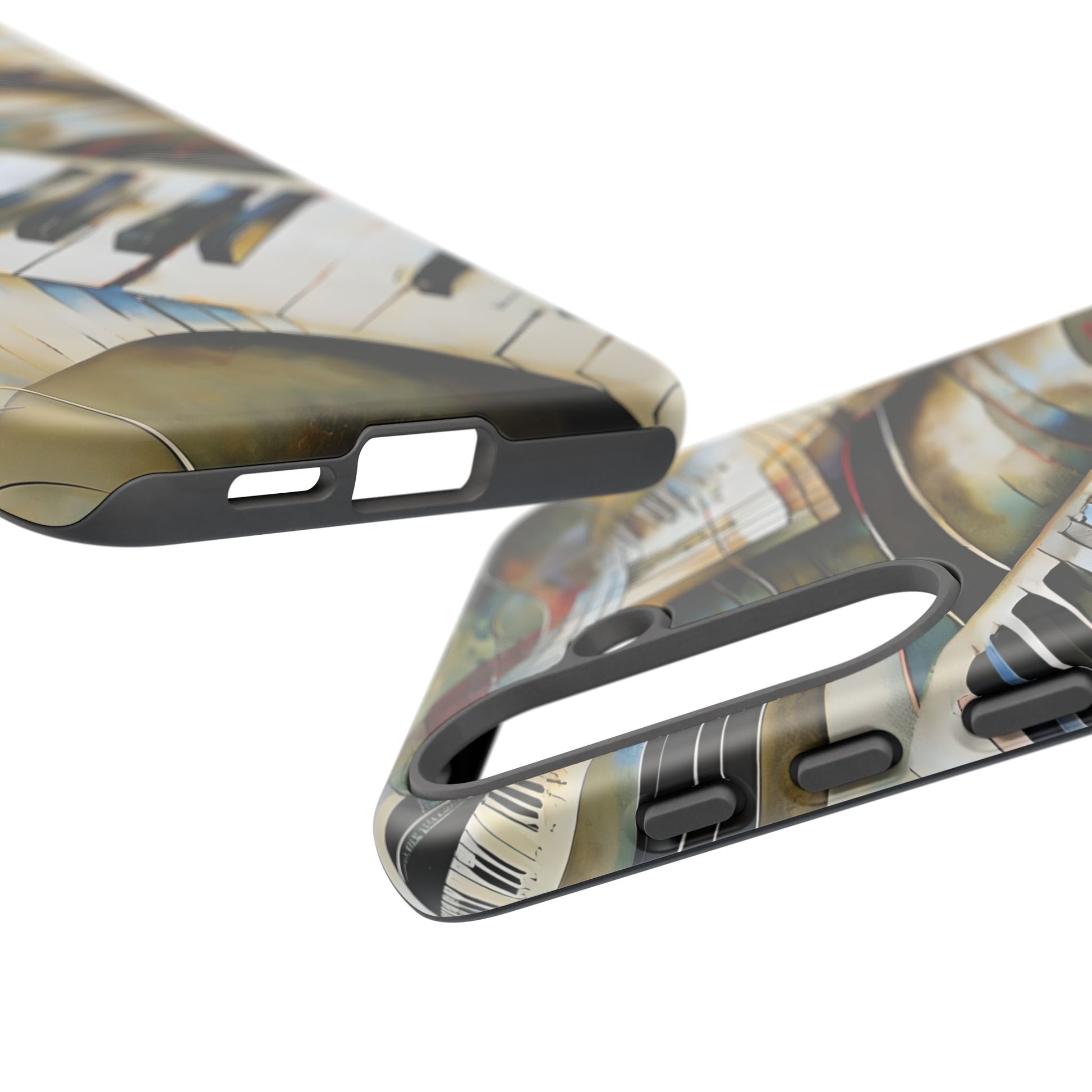 Ivory Cascade Abstract Keyboard Music Tough Case for Samsung Galaxy S25 Plus - Shockproof Phone Cover