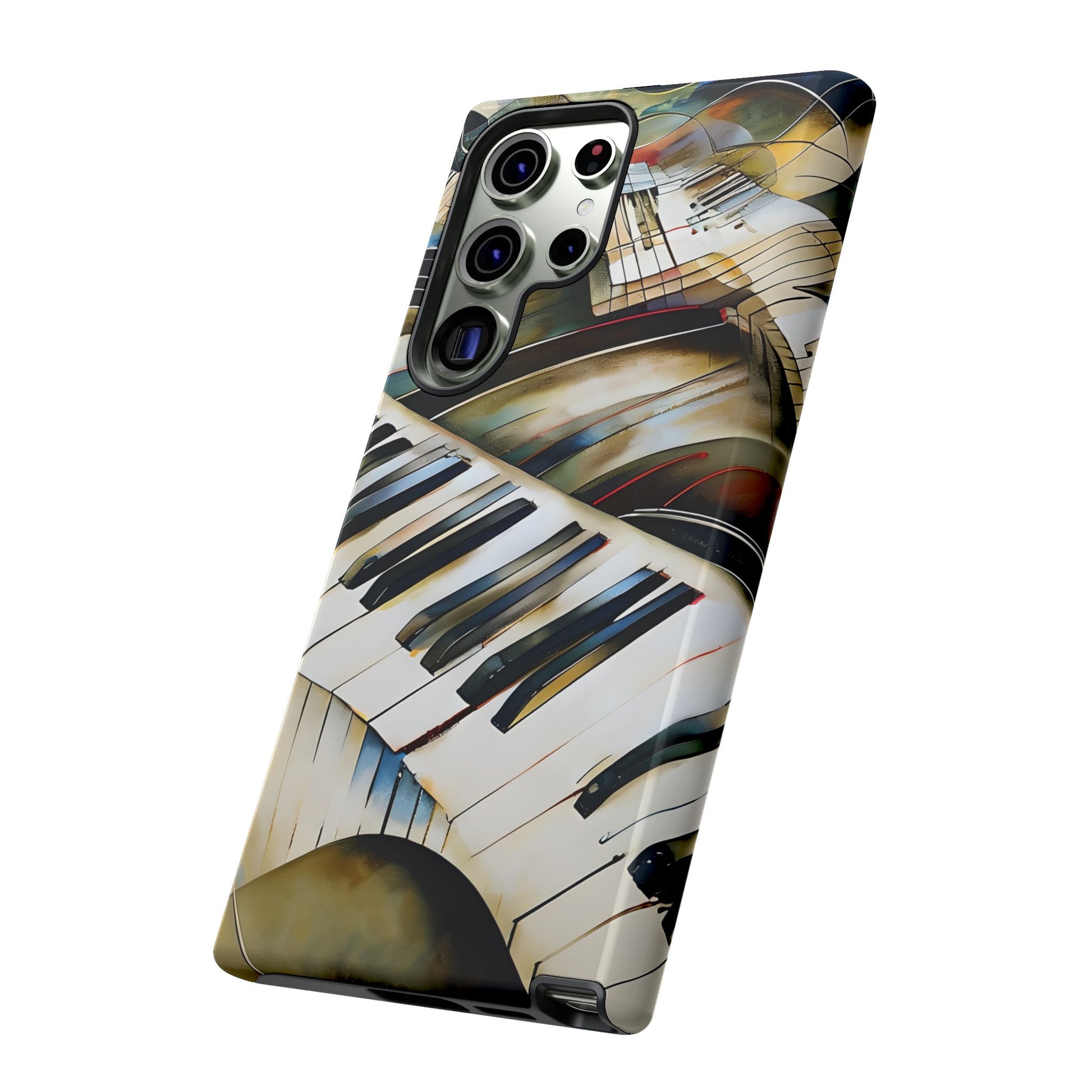 Ivory Cascade Abstract Keyboard Music Tough Case for Samsung Galaxy S23 Ultra - Shockproof Phone Cover