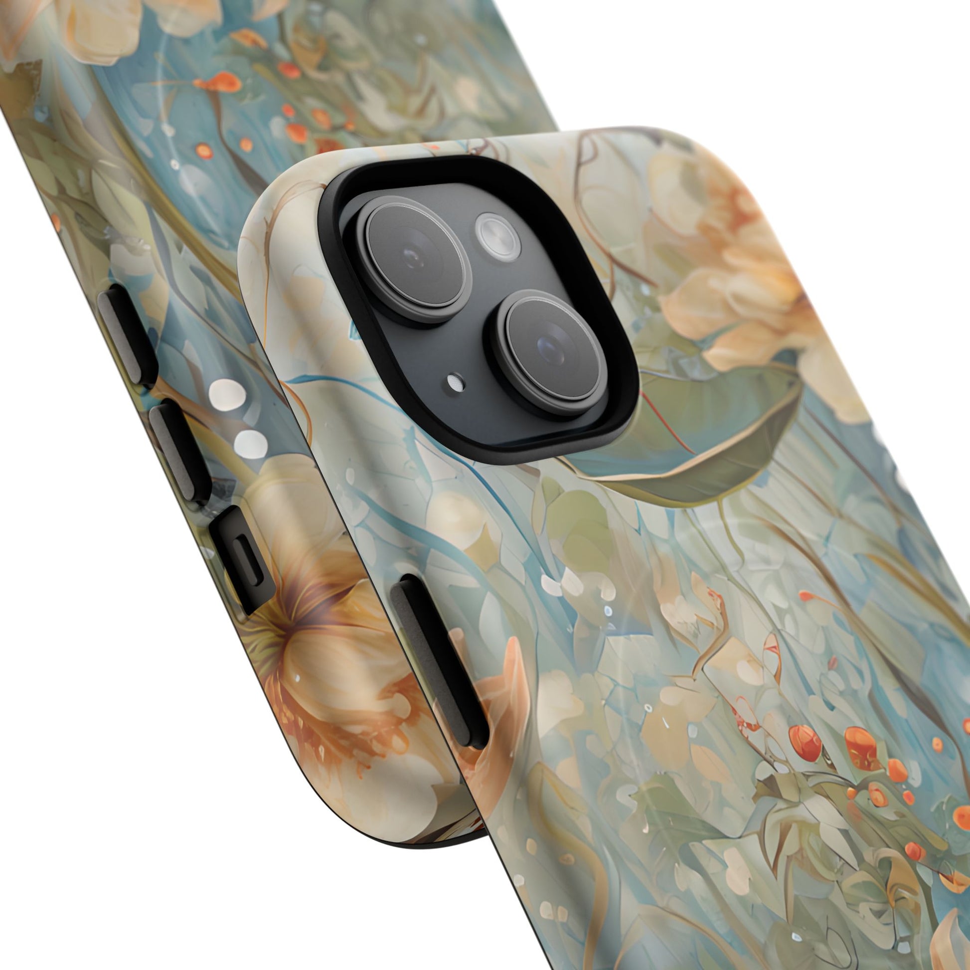 Waterlily Dreamscape - Artistic Floral iPhone 15 MagSafe Phone Case -Waterlily & Lotus Design