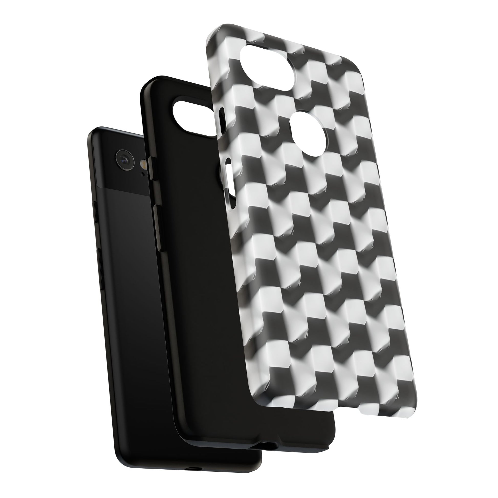 Monochrome Grid Tough Case for Google Pixel 2XL - Classic Checkerboard, Black & White, Minimalist Trend
