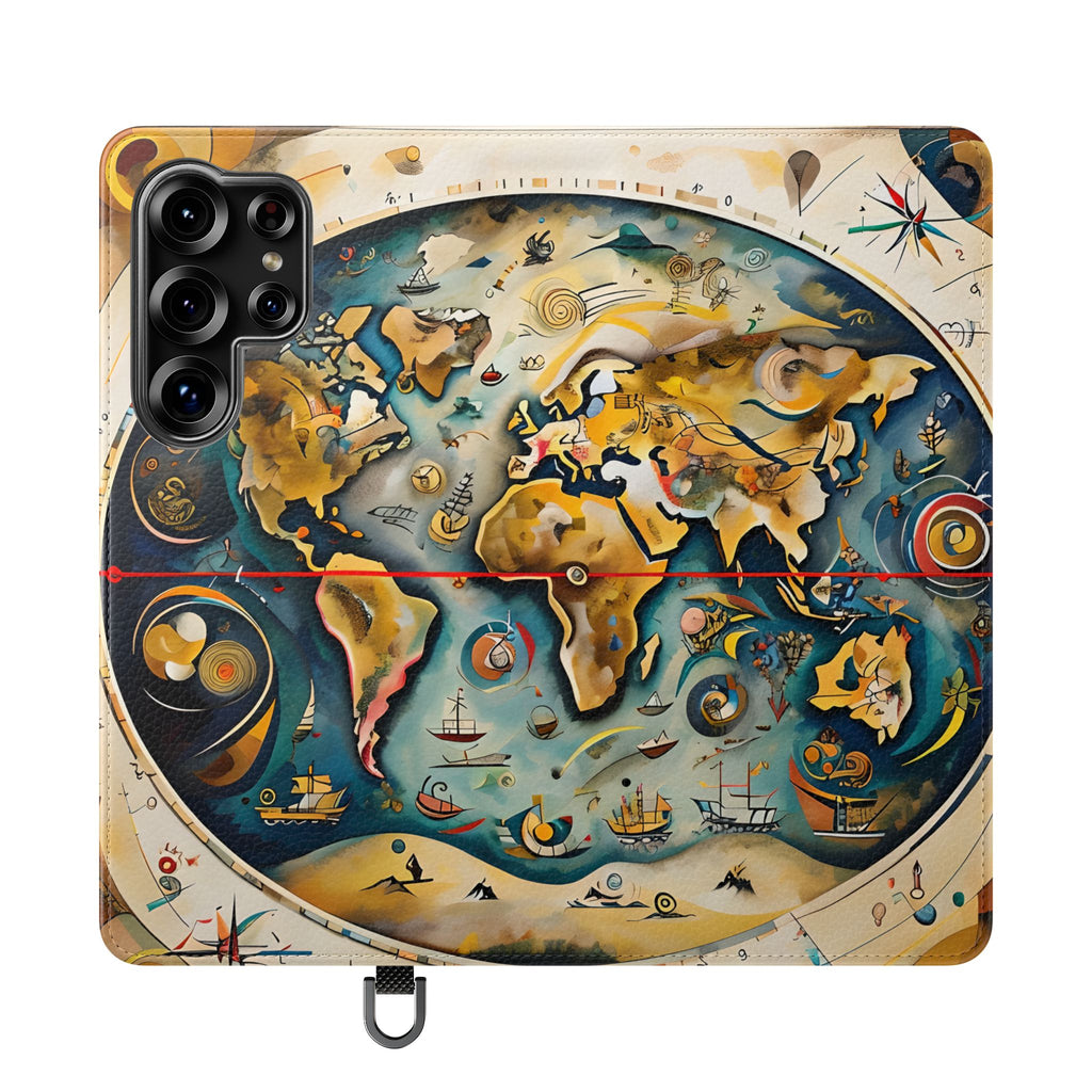 Celestial Map - Vintage-Inspired Phone Wallet Case for Samsung Galaxy S25 Ultra