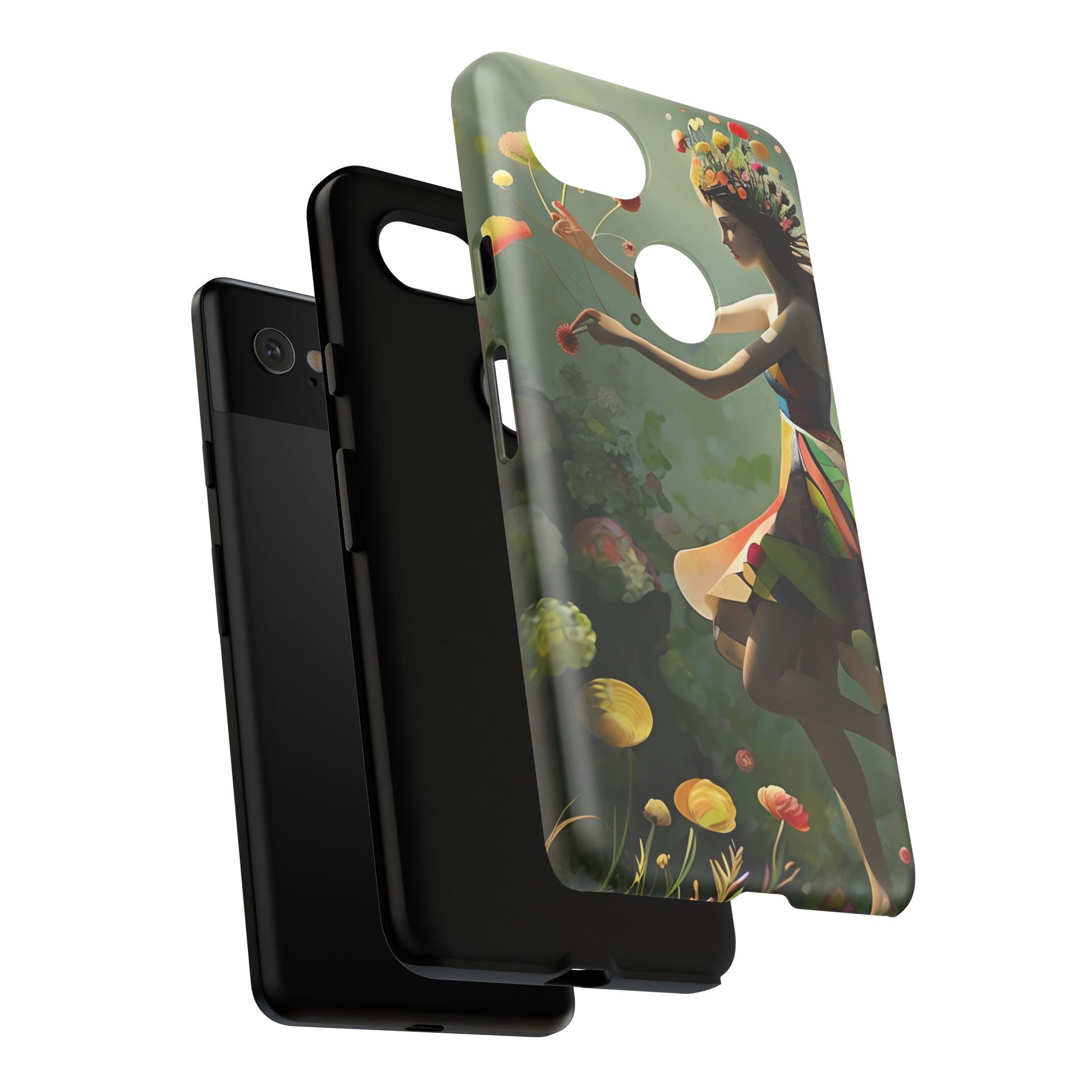 Dancing Wildflower Muse Google Pixel 2XL Tough Case - Artistic Floral Fantasy Cover - Whimsical Nature-Inspired Protective Accessory