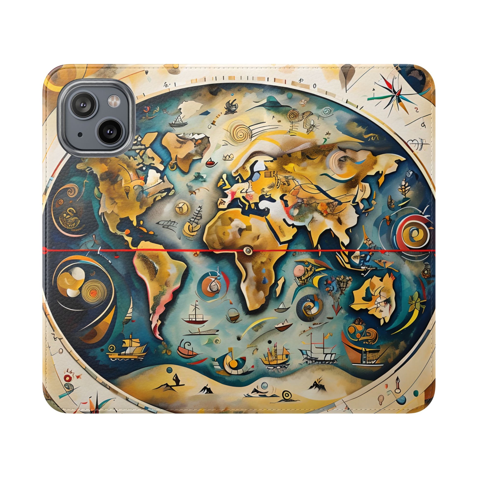 Celestial Map - Vintage-Inspired Phone Wallet Case for iPhone 14