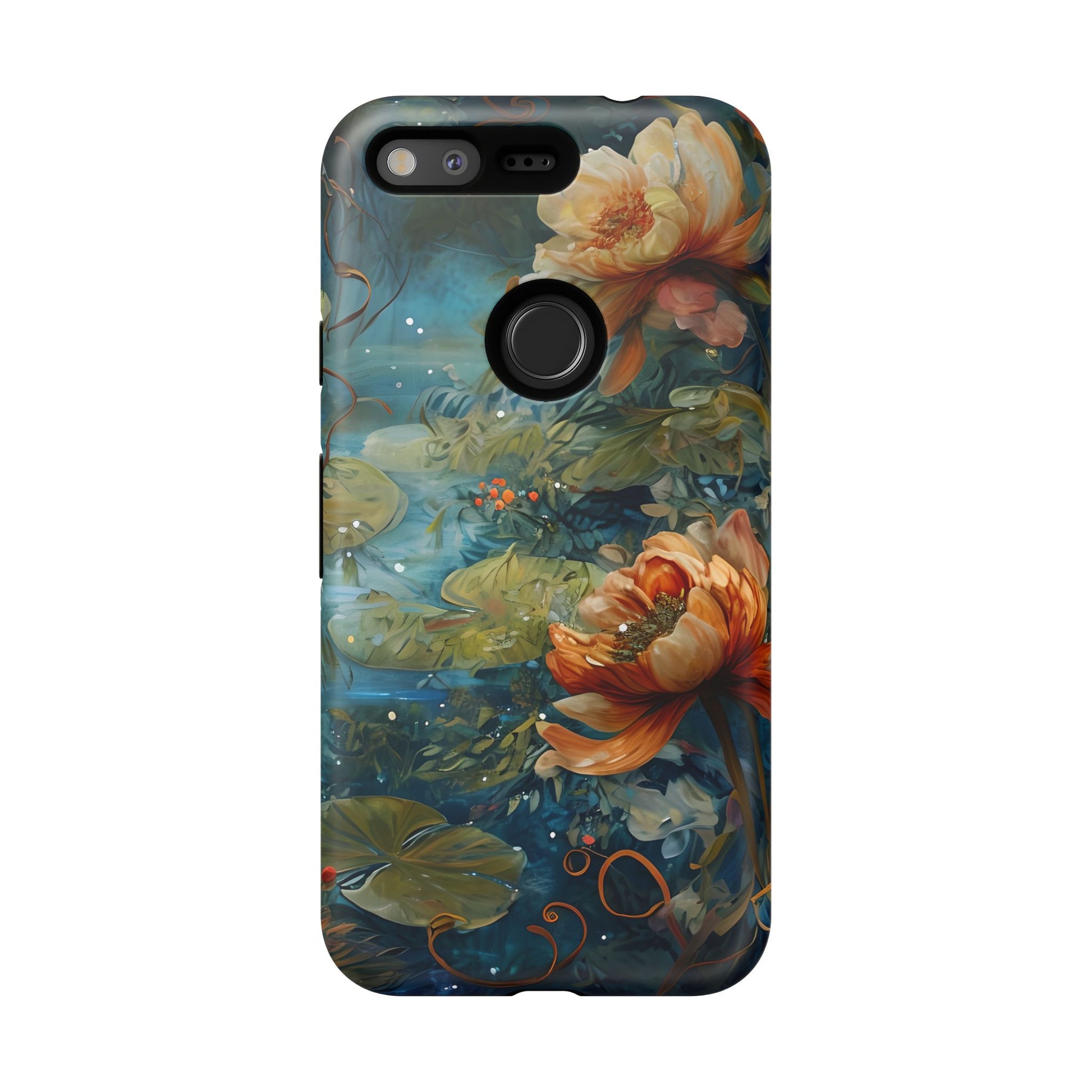 Waterlily Nocturne Tough Case for Google Pixel- Premium Artistic Shockproof Cover, Elegant Protective Phone Case