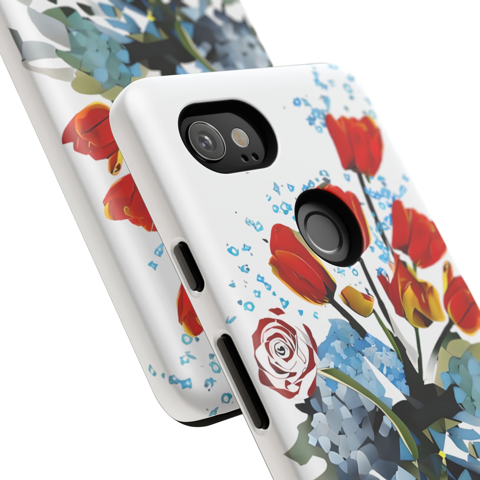 Bouquet Brilliance - Artistic Floral Google Pixel 2XL Tough Phone Case - Vibrant Tulip, Rose & Hydrangea Design