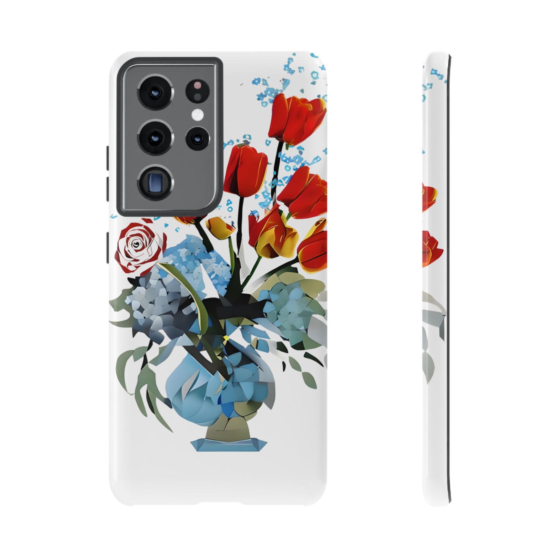Bouquet Brilliance - Artistic Floral Samsung S21 Ultra Phone Case - Vibrant Tulip, Rose & Hydrangea Design