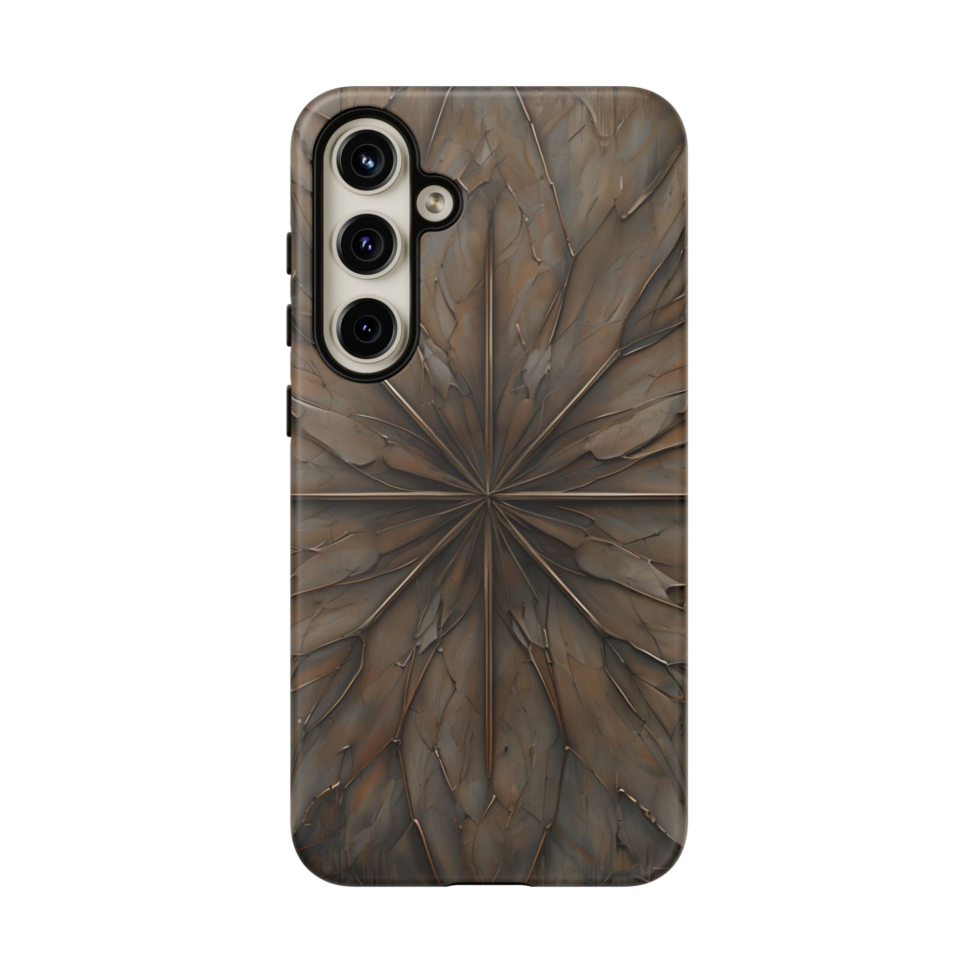 Earthstone Mandala - Kaleidoscope Collection Artistic Taupe Burst - Samsung Galaxy S24 Plus Tough Phone Case