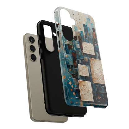 Architectural Drift Samsung Galaxy Case - Modern Geometric Teal & Parchment Design